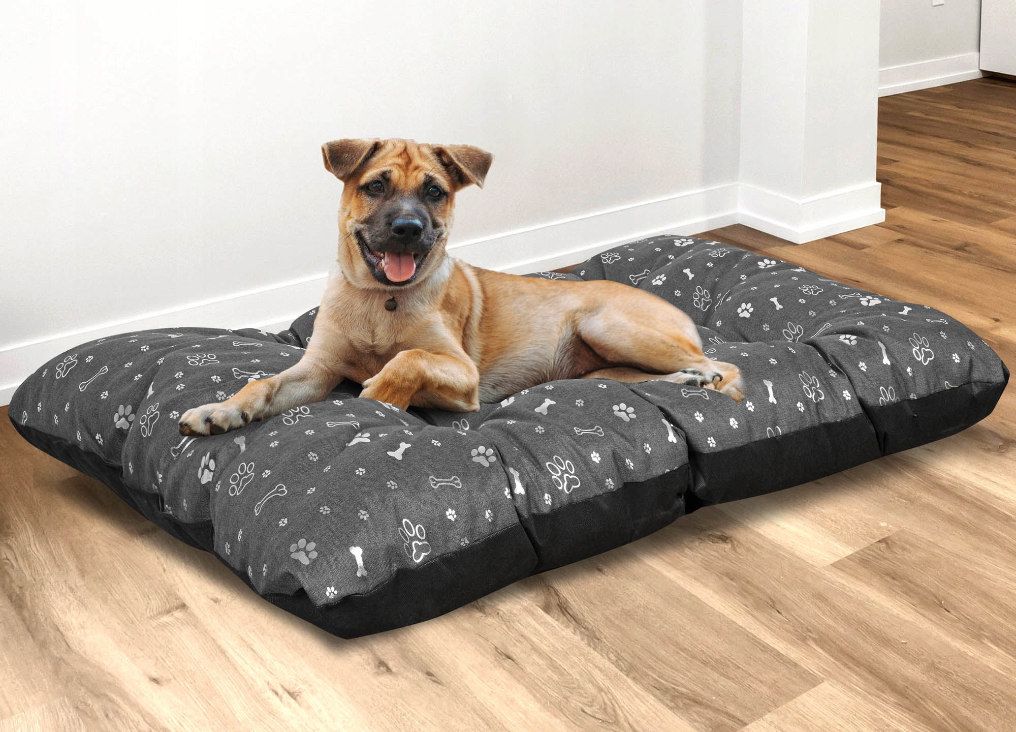 Dog Bed Waterproof Pillow Bone Silver Bedding XL 120x80 cm Trade name Poduszka Kości Srebrne