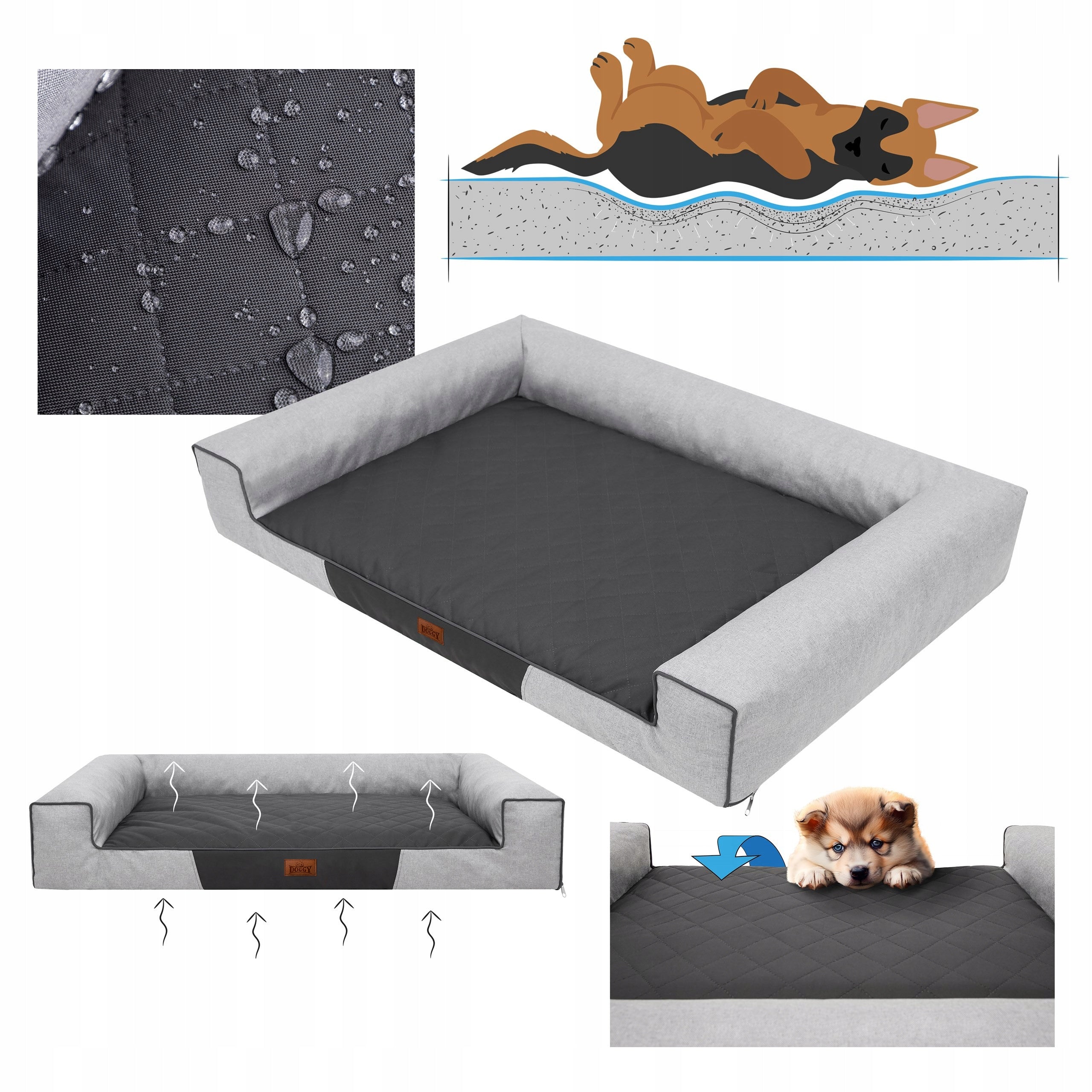 Dog Bed, XL 100x65 cm, Waterproof, Pull-down Cover Product width 65 cm
