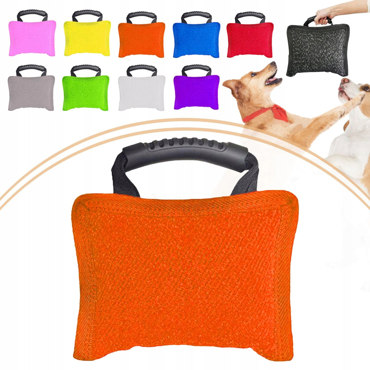 Dog Bite Pillow Premium Portable for Small and Medium Sized Dogs Orange