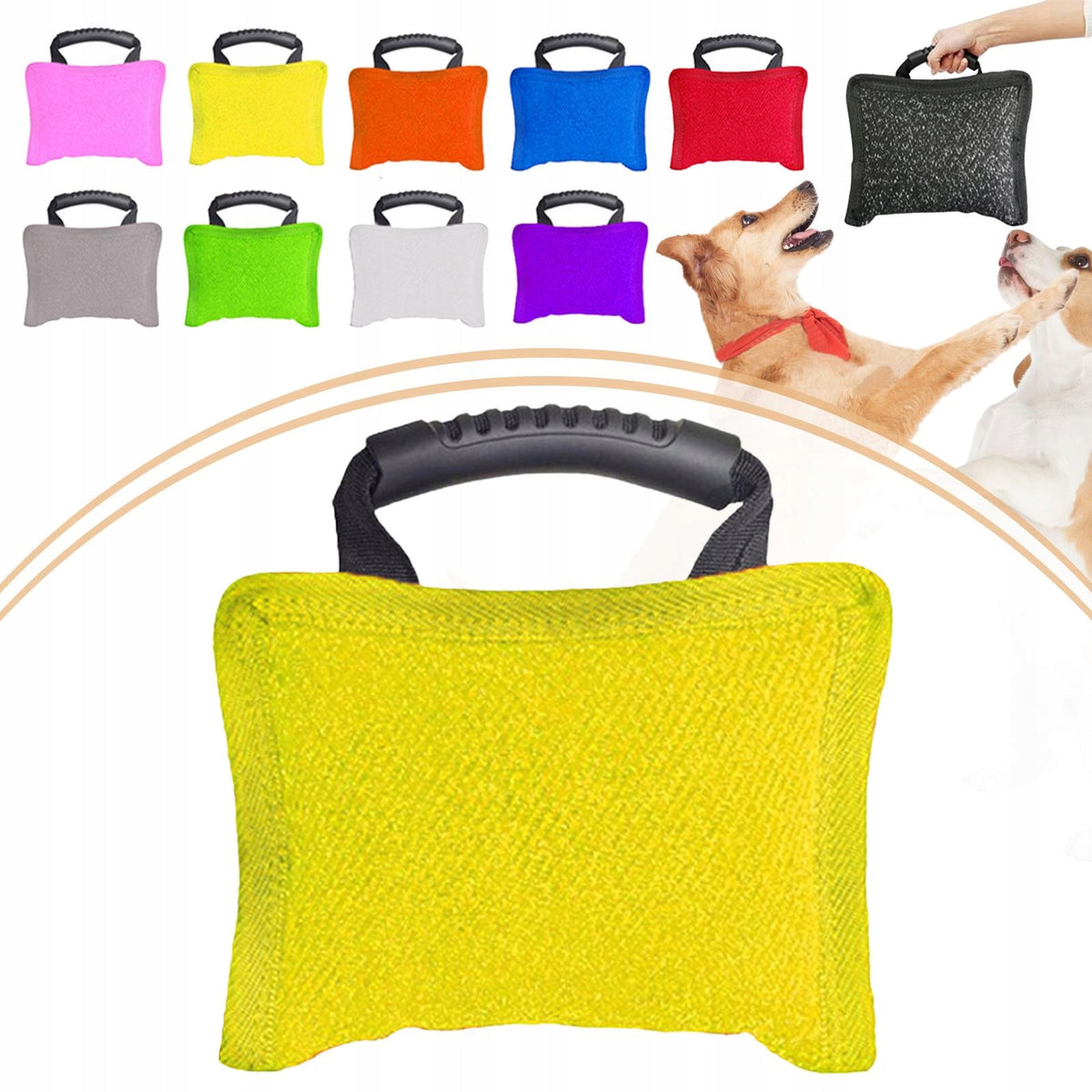 Dog Bite Pillow Premium Portable for Small and Medium Sized Dogs Yellow