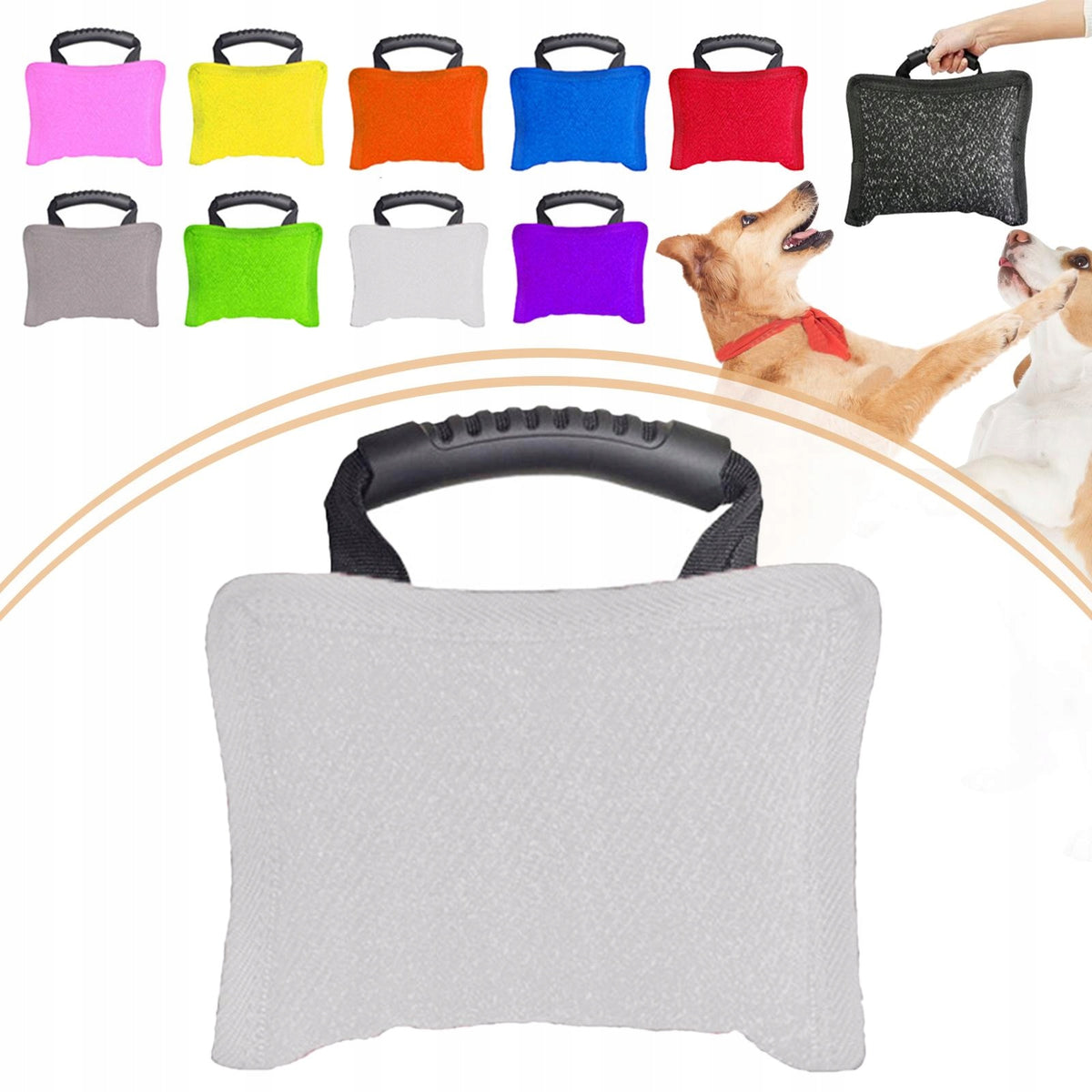 Dog Bite Pillow Premium Portable for Small and Medium Sized Dogs with White