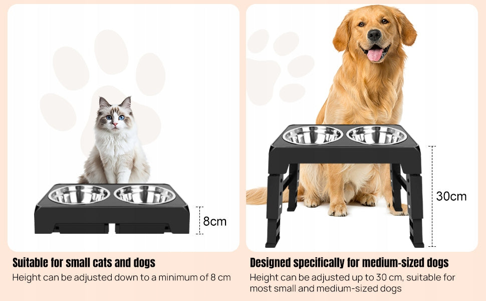 Dog Bowl – Adjustable Height 8-30cm, No Installation Required, Two 1.2L Manufacturer code SY-GW