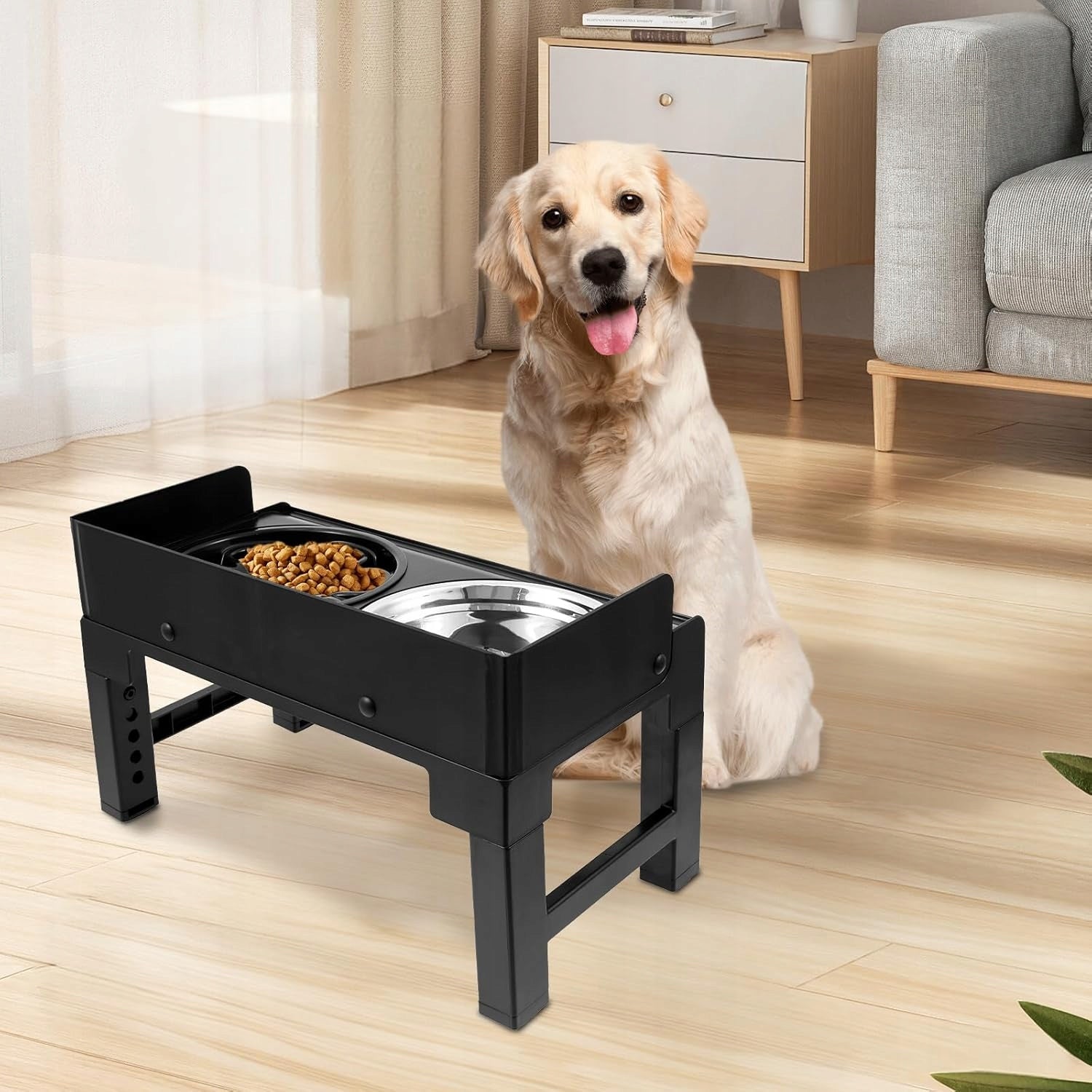 Dog Bowl Double Non-Spill Metal Adjustable on Stand 3in1 Manufacturer code 90016PT0389