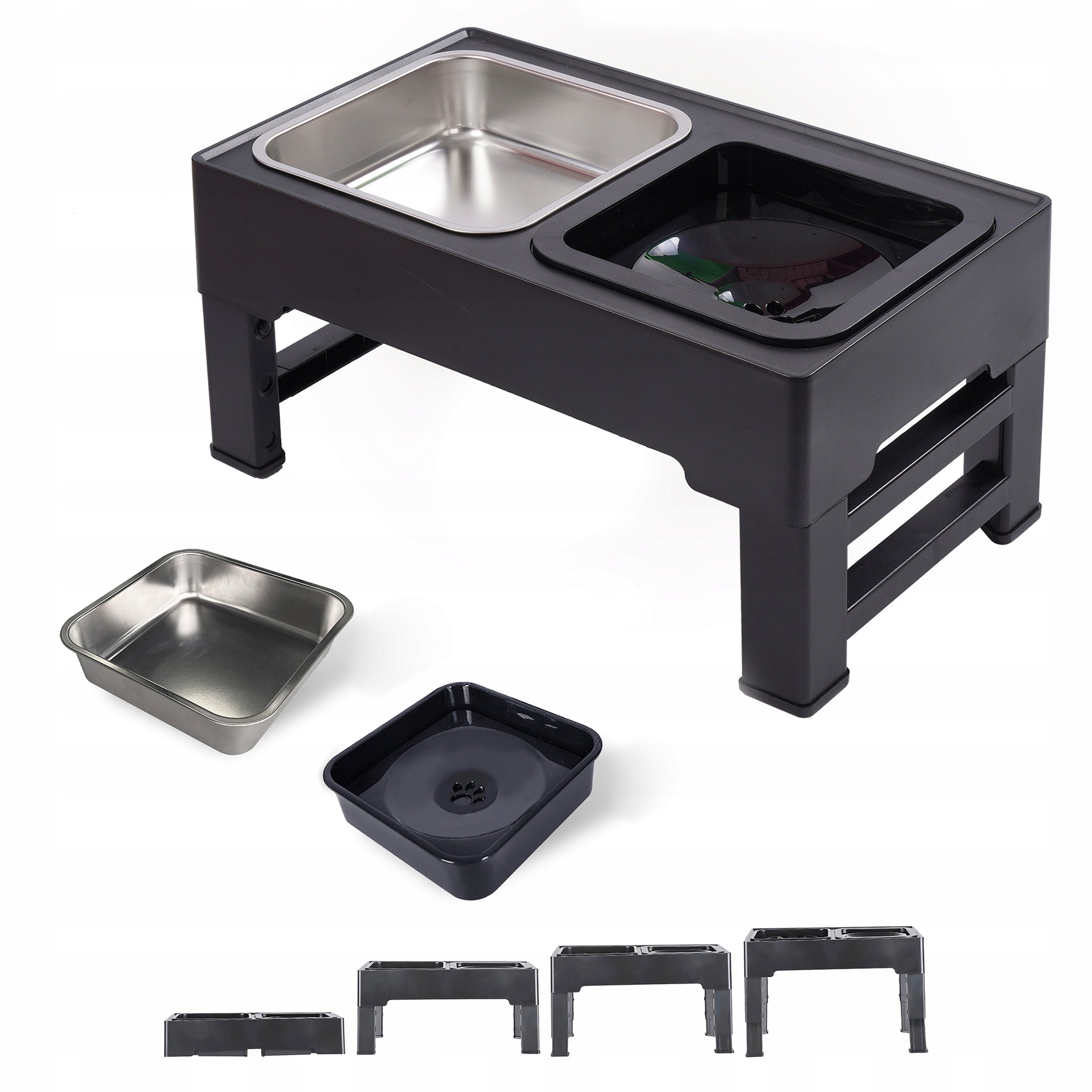 Dog Bowl Set Adjustable Height Double Non-Spill Metal 2in1 Manufacturer code CD-321168