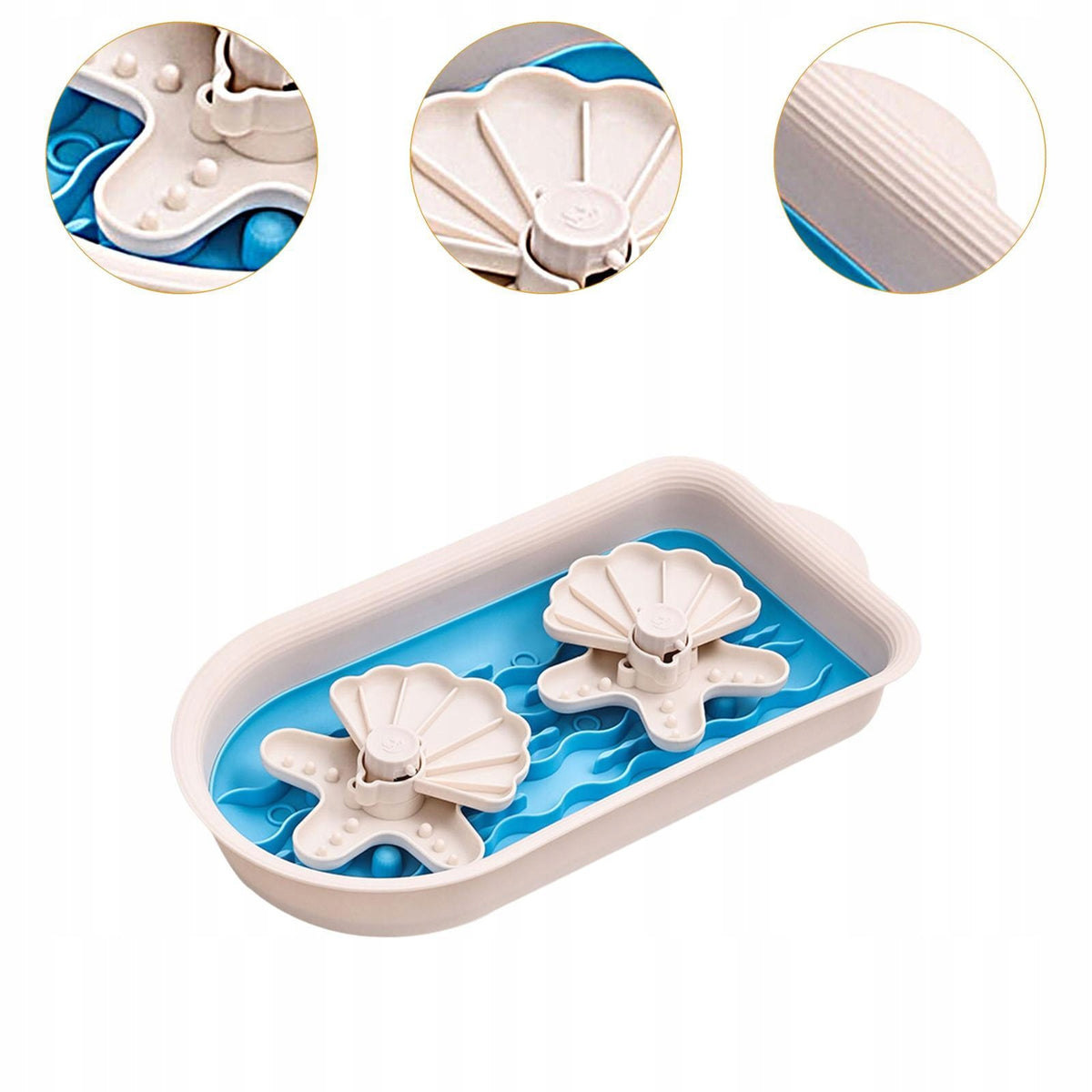 Dog Bowl Slow Feeder Interactive Dog Feeding Bowls Overfeed Stop Bloat blue Packaging status original