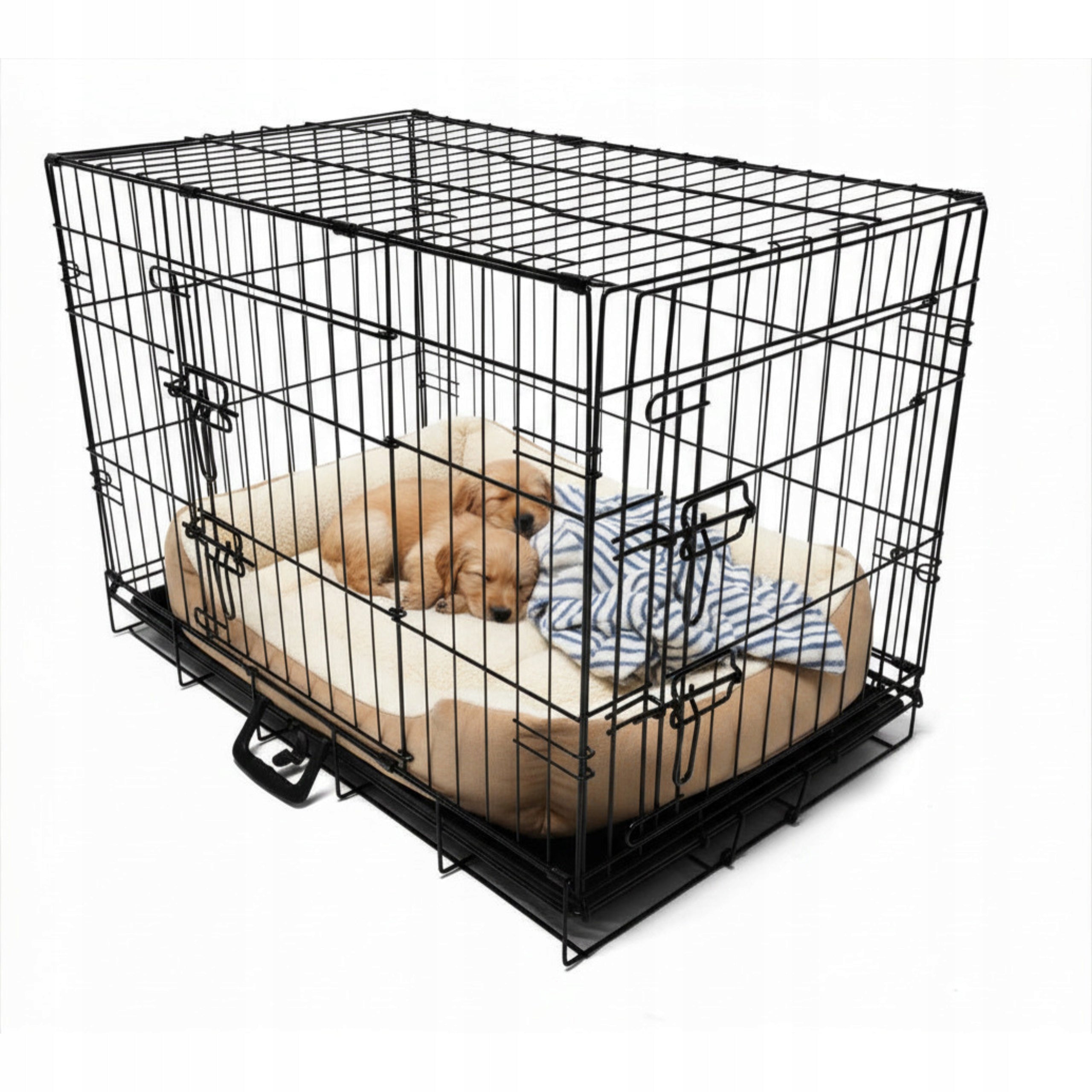 Dog Cage 77x48x55 cm Metal Folding Transport Aga