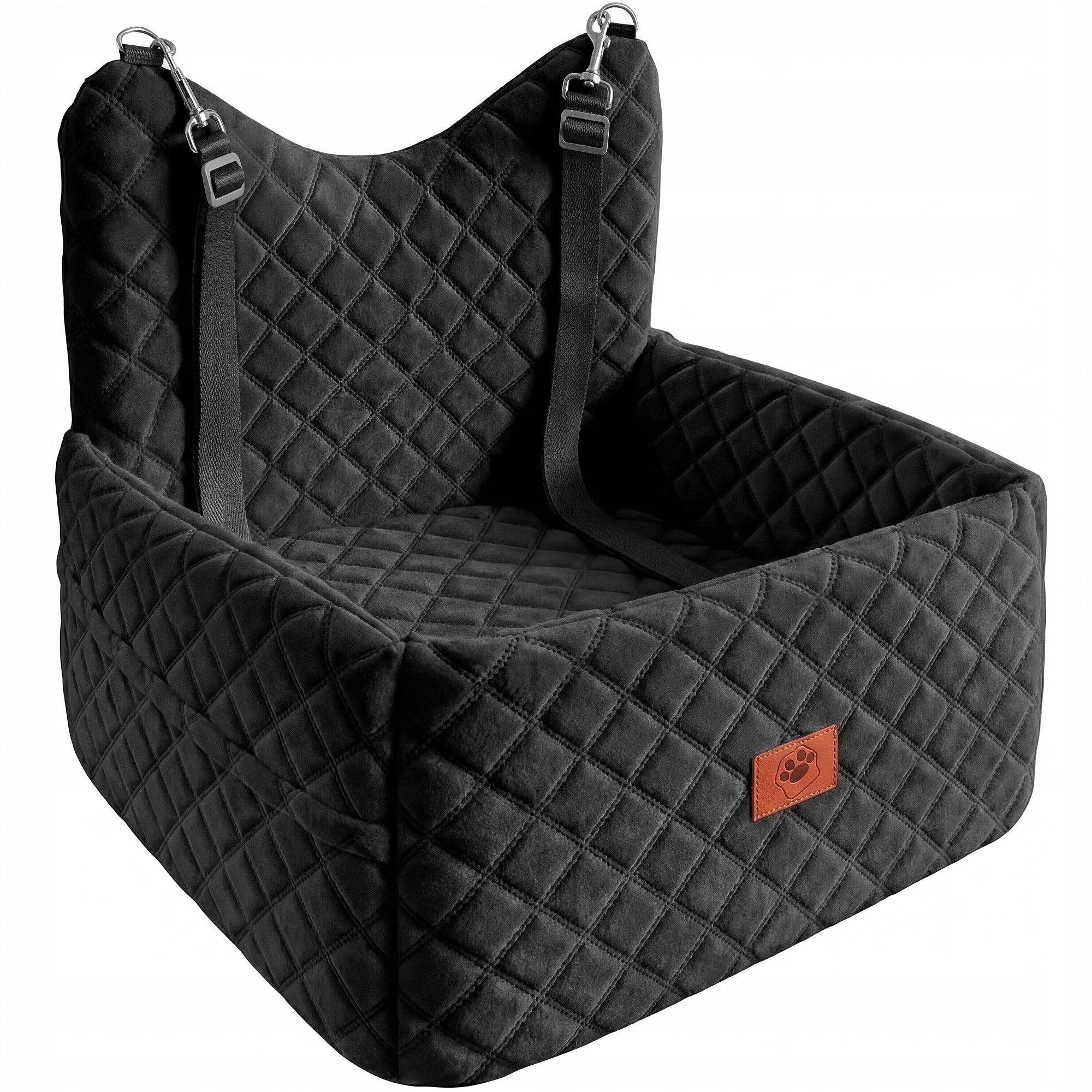 Dog Car Seat, Memory Foam, Pet Bed, 2 Safety Belts,Storage Bag, Black Manufacturer code PSPPPB-0019-E-AL