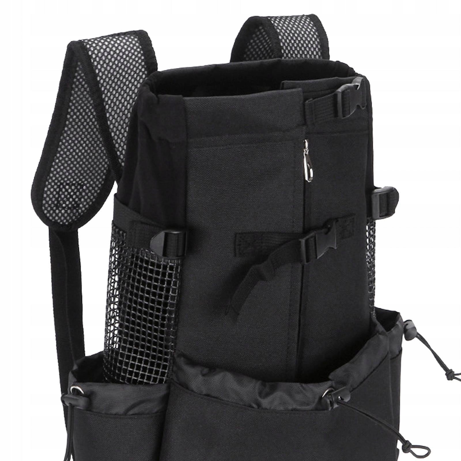 Dog Carrier Backpack Outdoor Breathable Mesh Reflective Strips Black XL Packaging status original