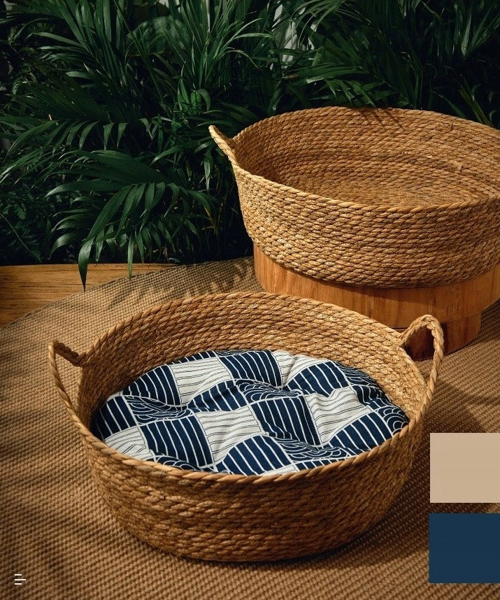 Dog Cat Bed Basket Round Braided + Soft Pillow EAN (GTIN) 5905378781696