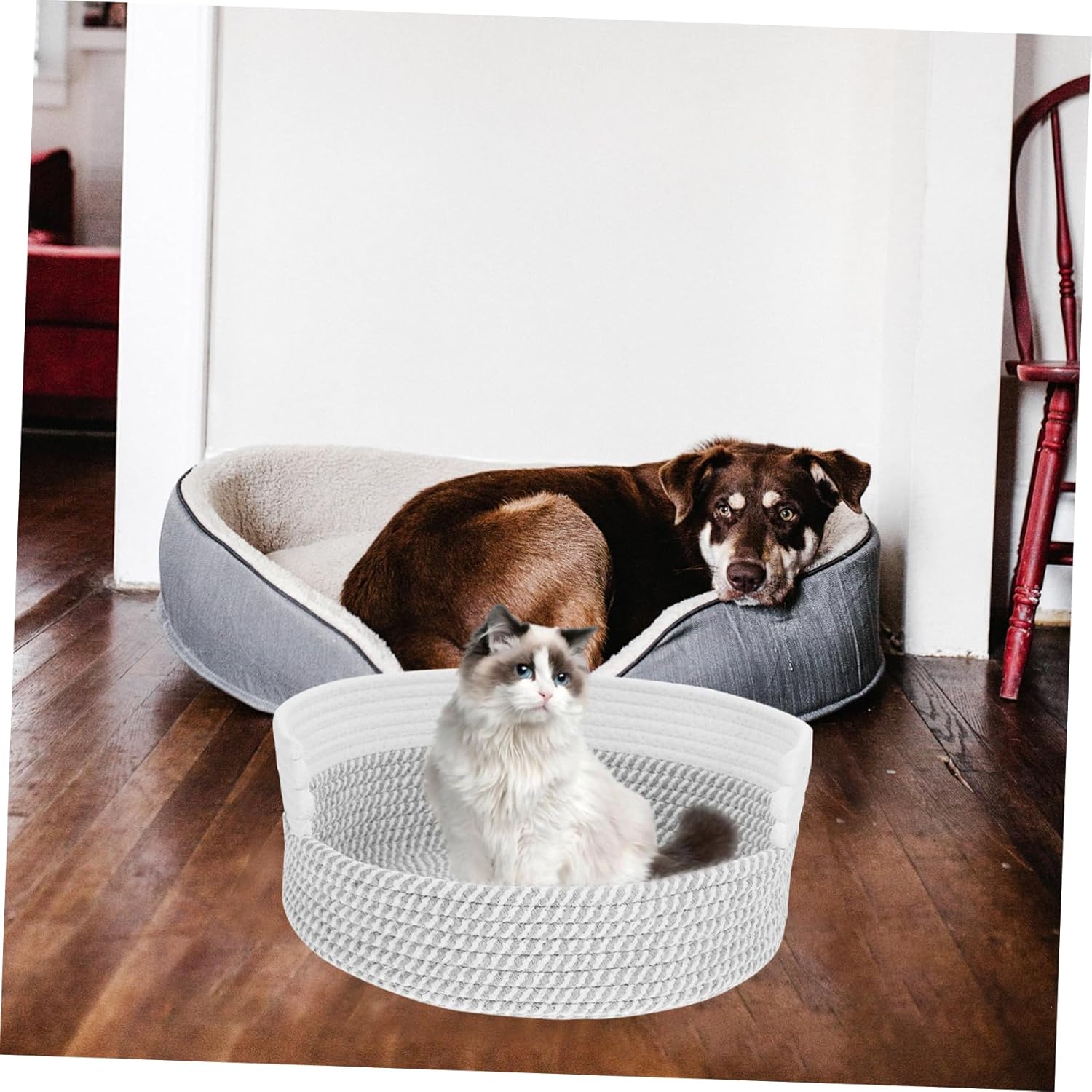 Dog Cat Bed Cotton Basket Braided 34cm String Basket Kind wicker basket
