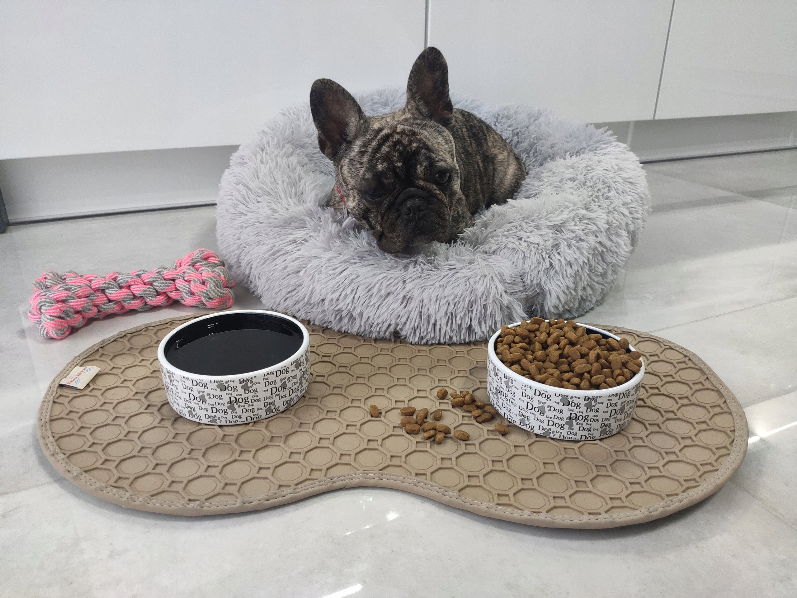 Dog/Cat Bowl Pad - Beige 37x66 Capacity 1 l