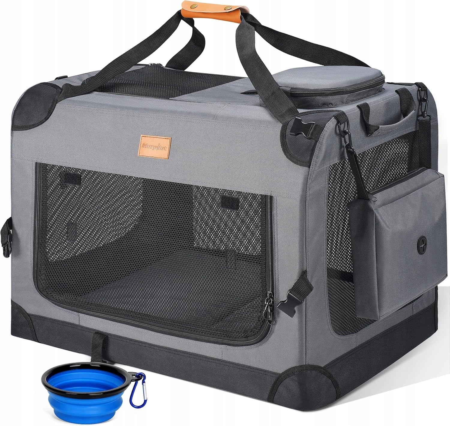 Dog Cat Folding Transporter up to 12kg with Shoulder Strap 60x42x42cm