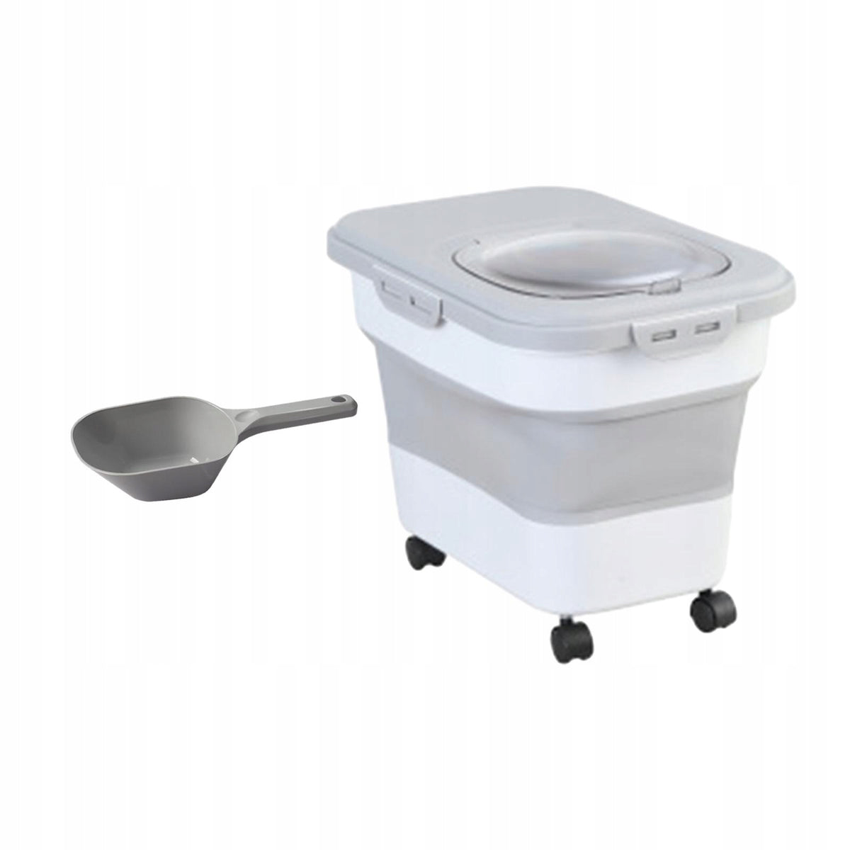 Dog Cat Food Storage Container Leakproof Rice Case Large Capacity White