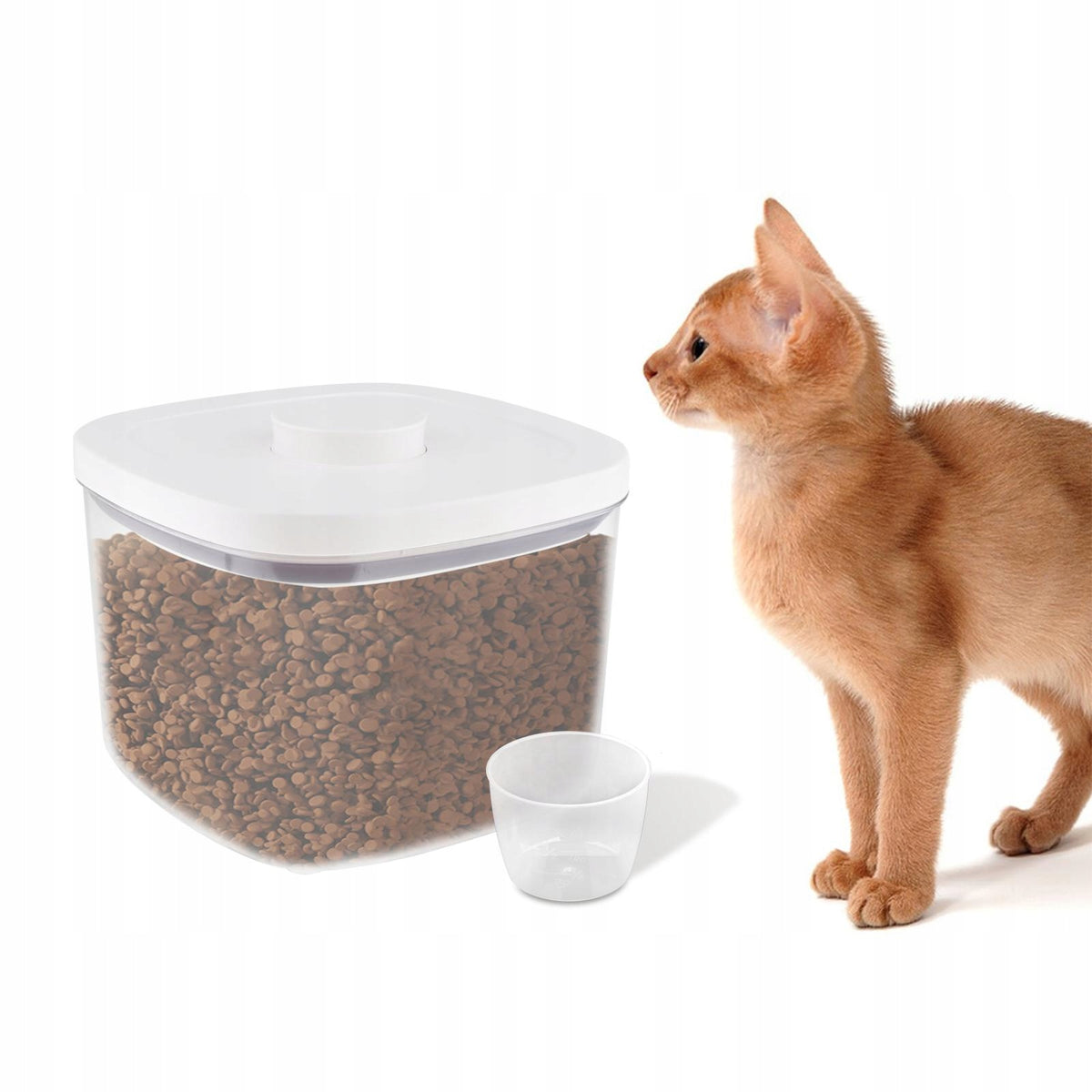 Dog Cat Food Storage Container with Locking Lid Pet Food S Transparent
