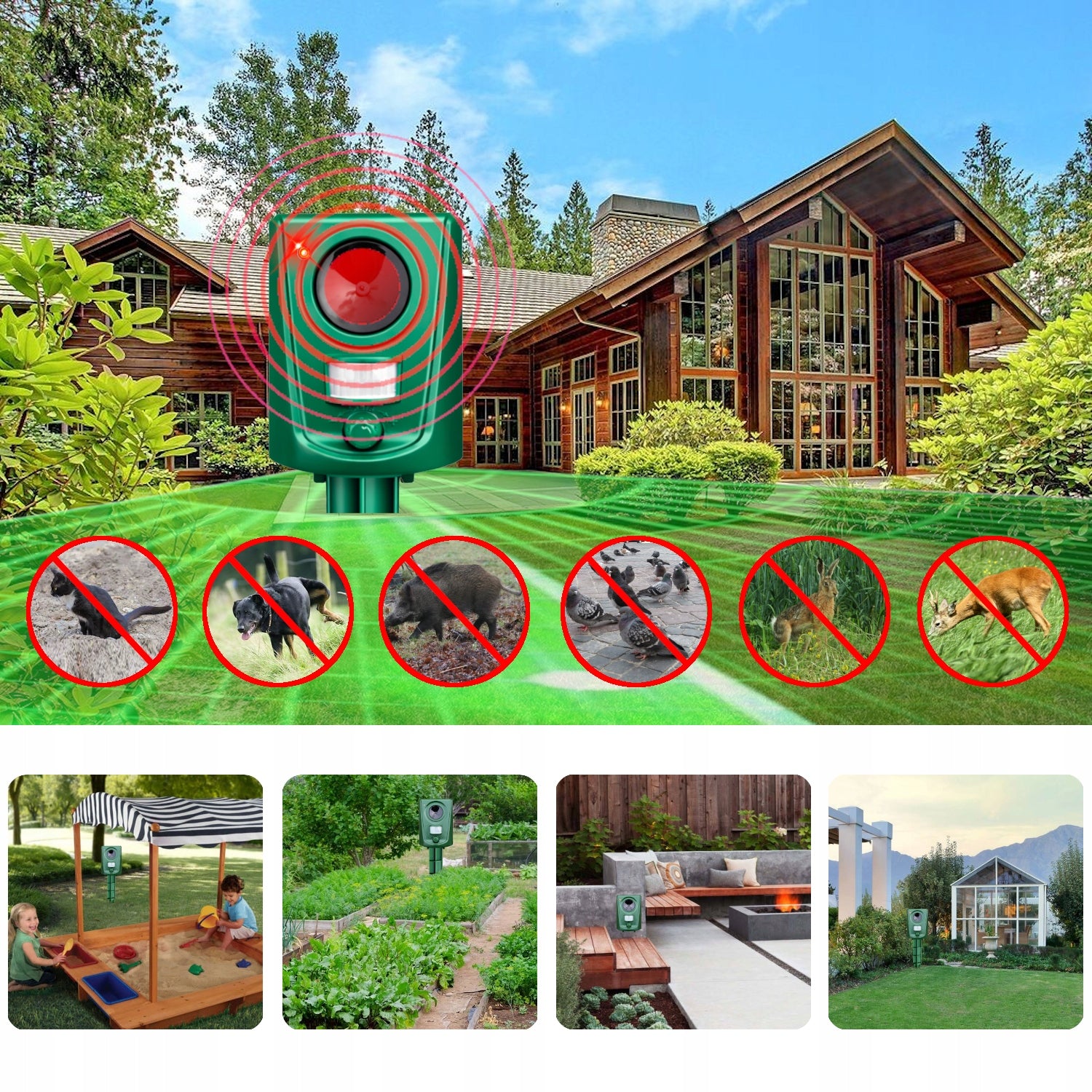 Dog Cat Repellent BIRDS WILD BIRD CAT DOGS Battery Operated POWERFUL 10in1 Manufacturer code MOCNY ODSTRASZACZ z lokalizatorem ruchu 10w1