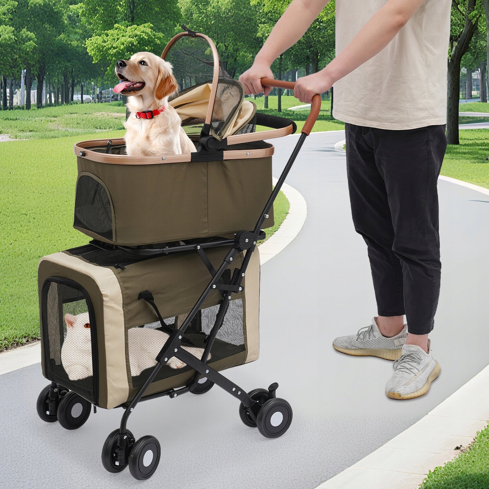 Dog & Cat Stroller, Foldable Pet Stroller for Small & Medium Pet,46*58*97cm Brand no brand