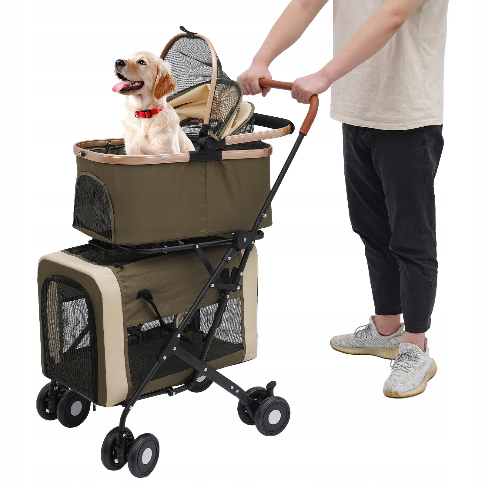 Dog & Cat Stroller, Foldable Pet Stroller for Small & Medium Pet,46*58*97cm