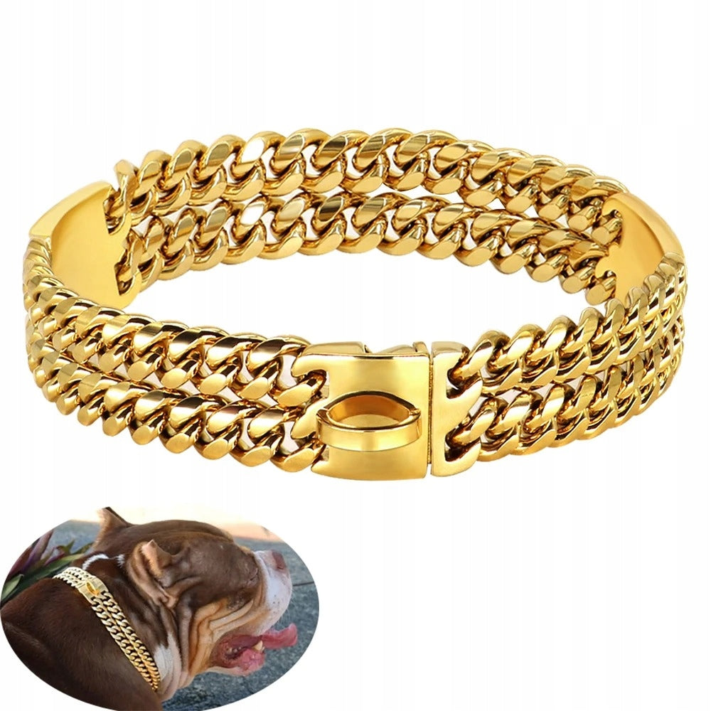 Dog Chain Collar Gold High Quality