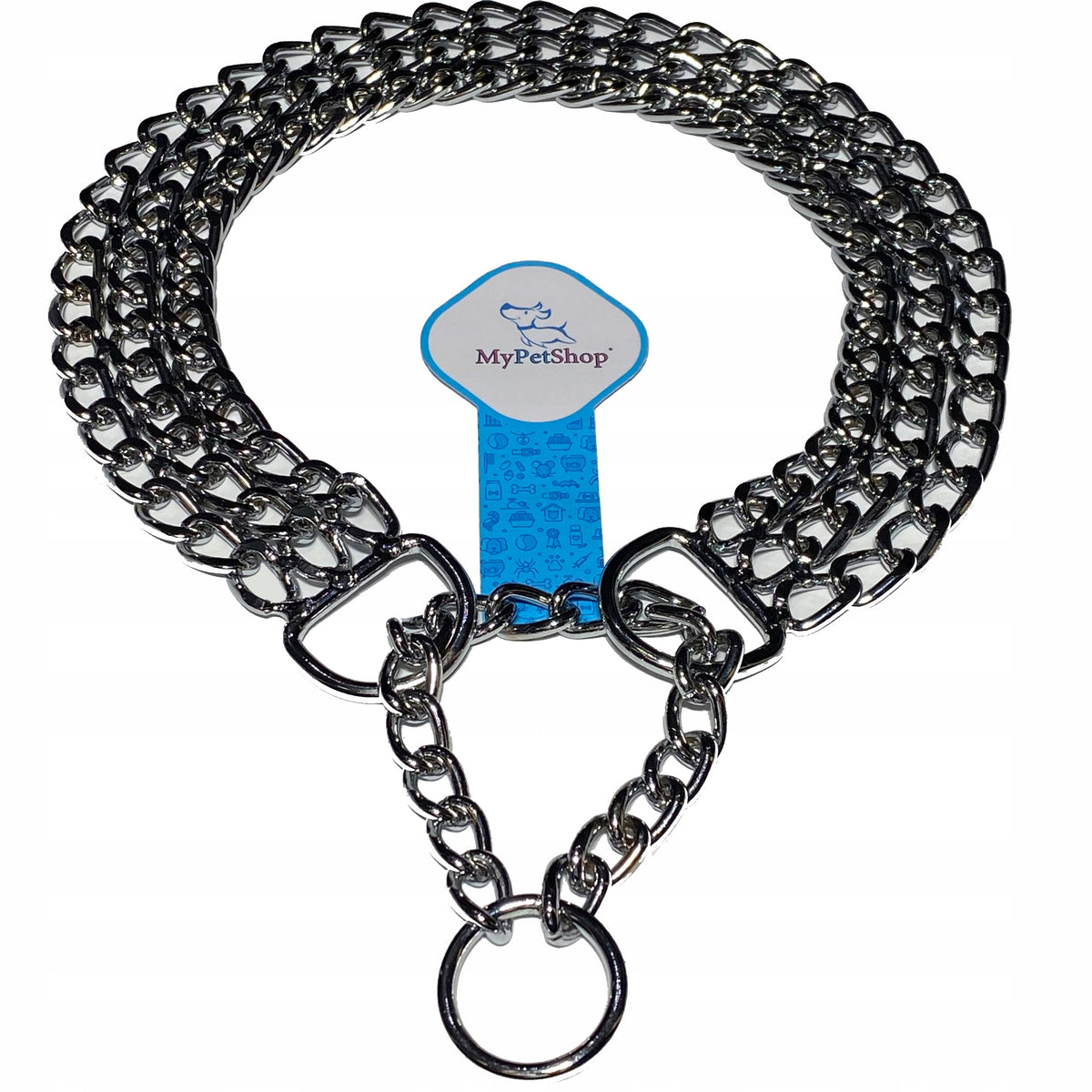 Dog Collar Chain Self-Clamping Three Row 25-50 cm