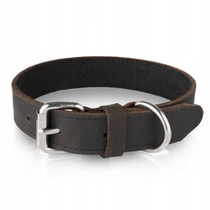 Dog Collar Leather Brown Size. S/M Durable Vintage PETSOME
