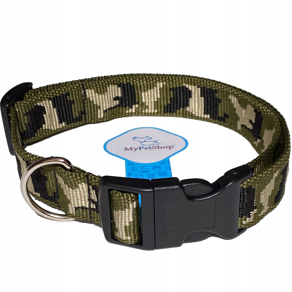 Dog Collar MORO Woven Super Strong 25mm Adjustable Smooth Camouflage Trop