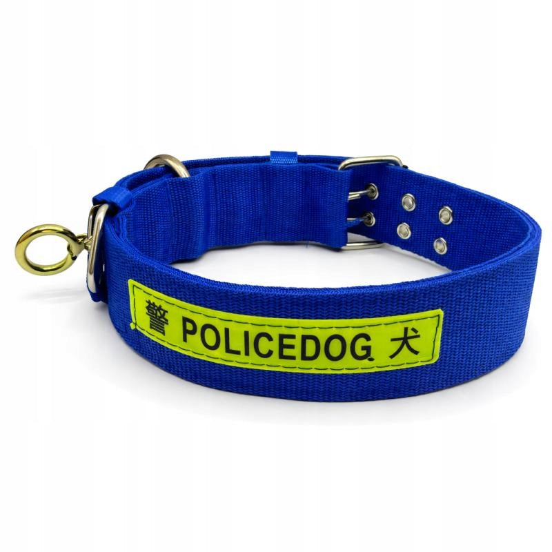 Dog Collar POLICEDOG 5 cm Durable Adjustable Blue Circumference 45-59cm Manufacturer code Obroża dla Psa