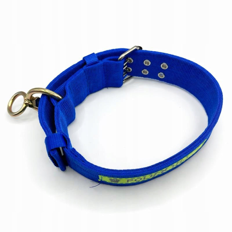 Dog Collar POLICEDOG 5 cm Durable Adjustable Blue Circumference 45-59cm Packaging status original