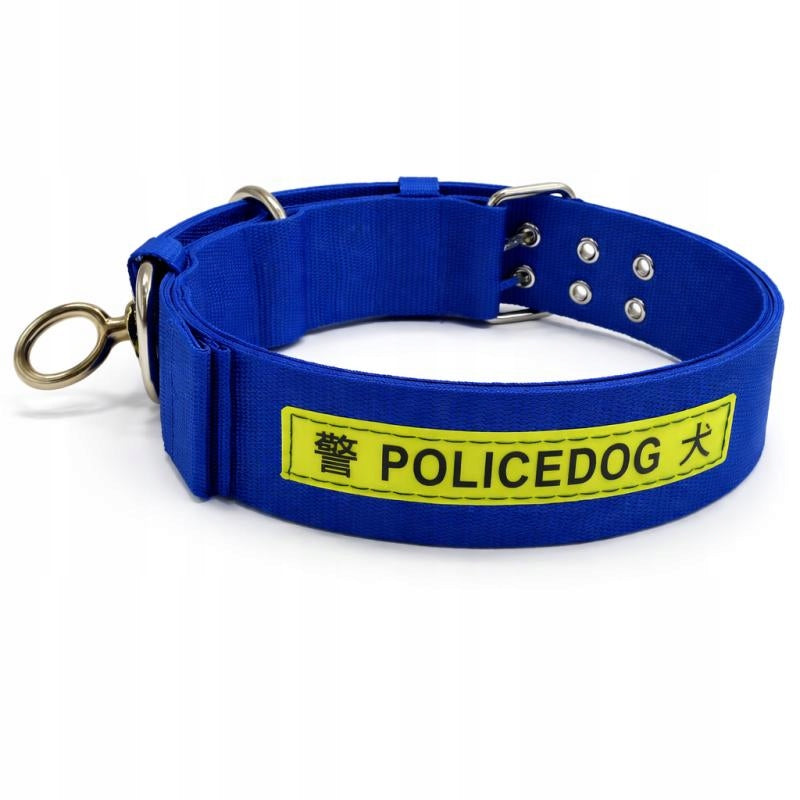 Dog Collar POLICEDOG 5 cm Durable Adjustable Blue Circumference 45-59cm