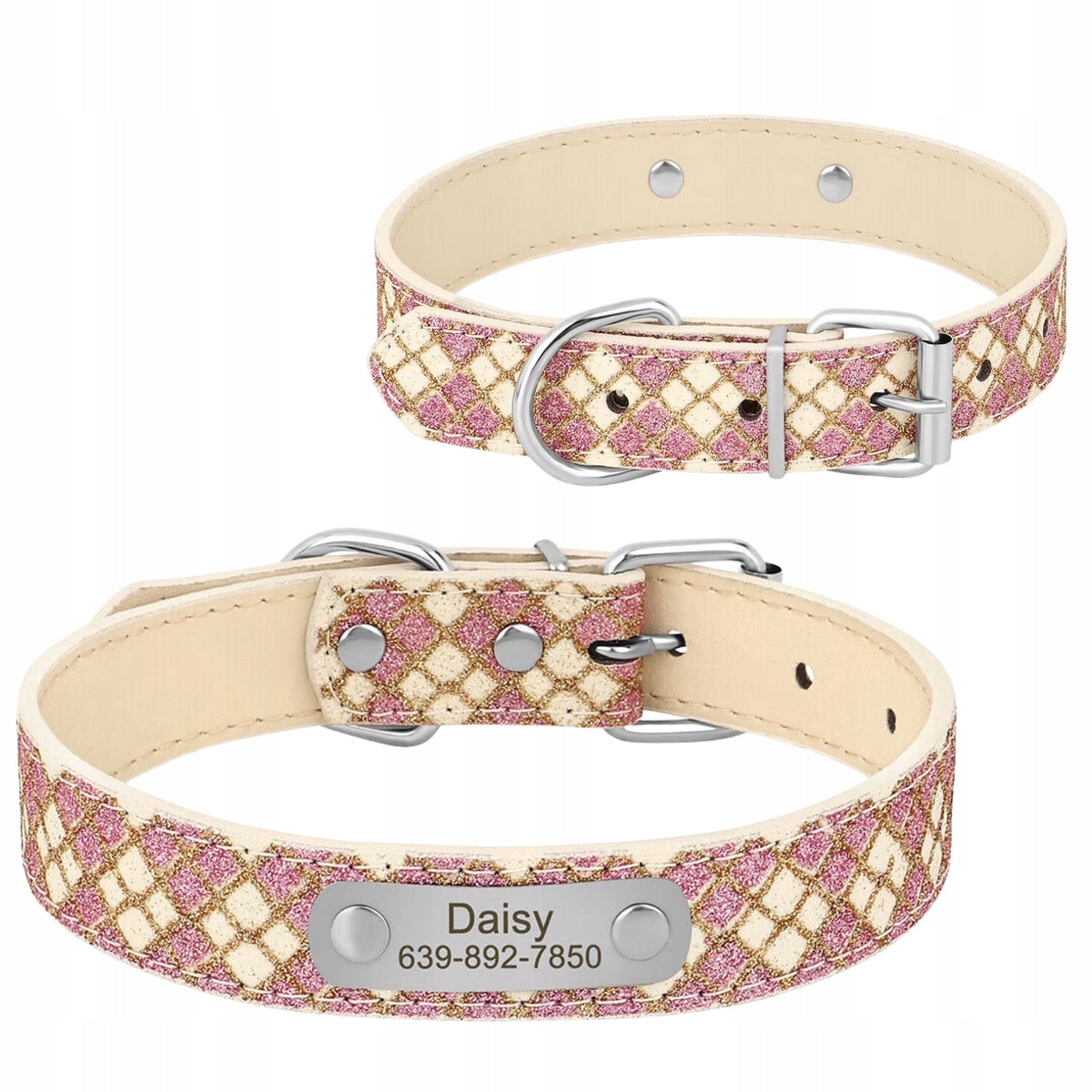 Dog Collar Personalized Name + Phone Number S Cute Glitter Manufacturer code ObrożaIDZZ-S
