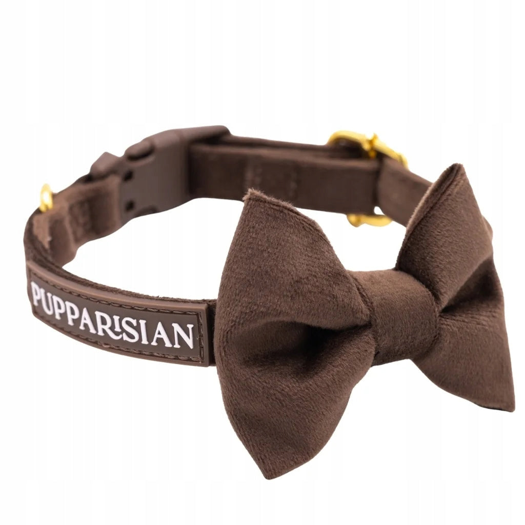 Dog Collar Pupparisian Velvet Brown [XXXS]