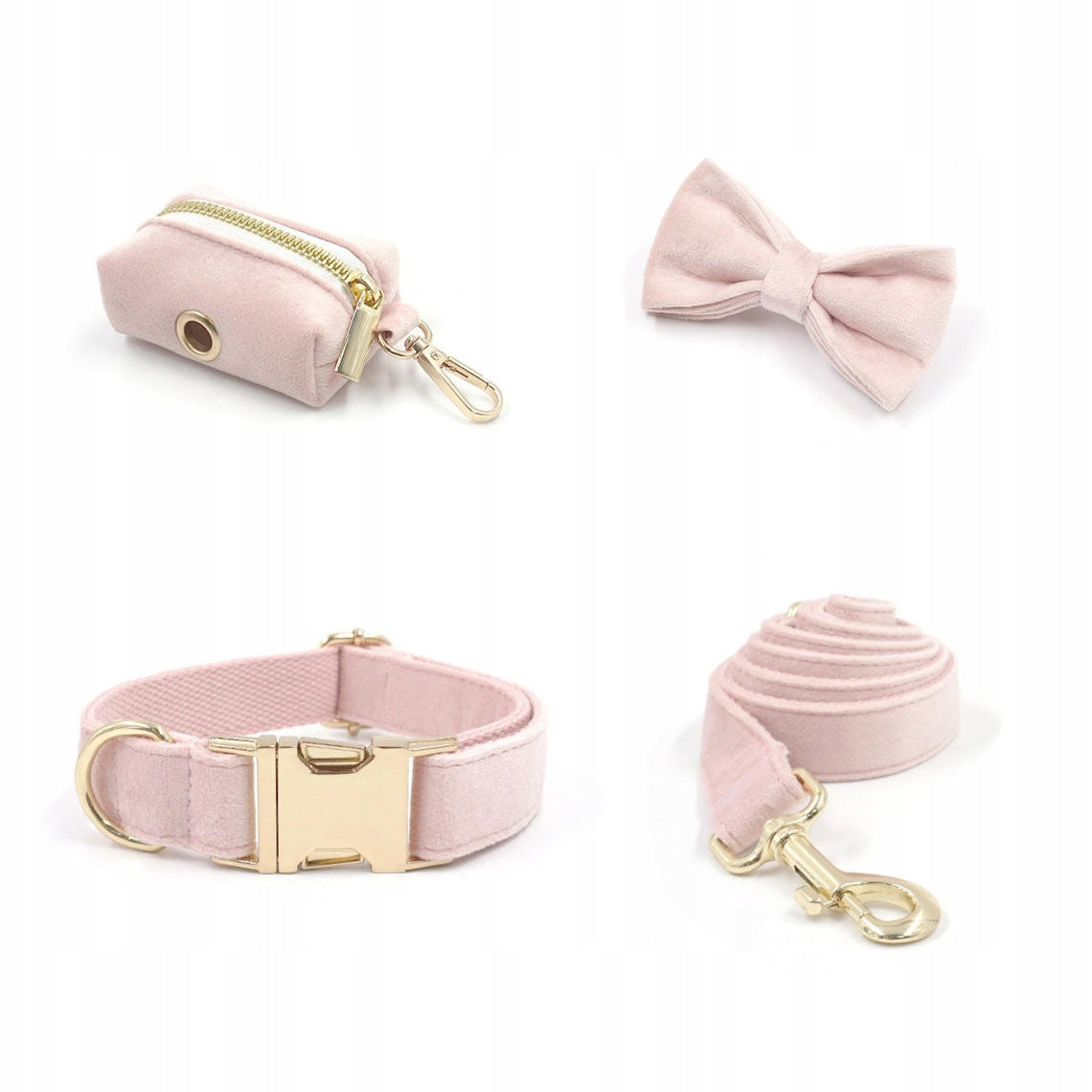 Dog Collar Subtle Pink Durable size. M - Gold Buckle + Engraving Manufacturer code obroża m róż