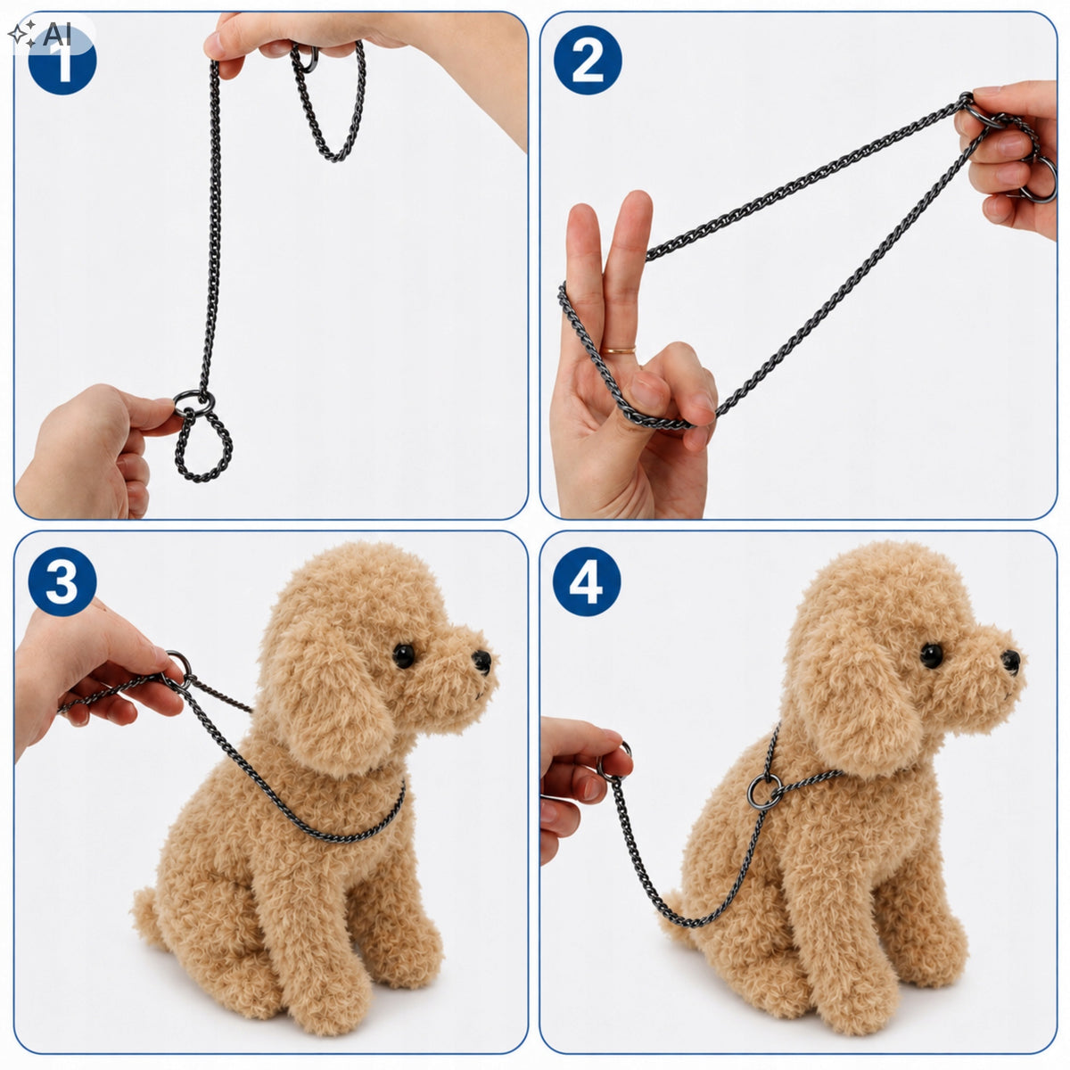 Dog Collar Training Gland Clamp Chain Black 5mm 60cm Manufacturer code dławik