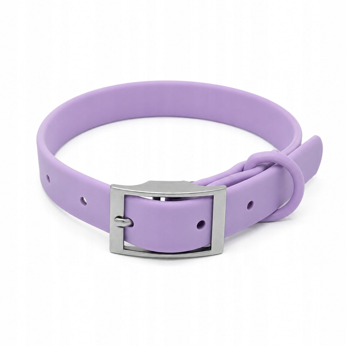 Dog Collar Waterproof Adjustable PVC Strong Rubber Pupido Lavender S