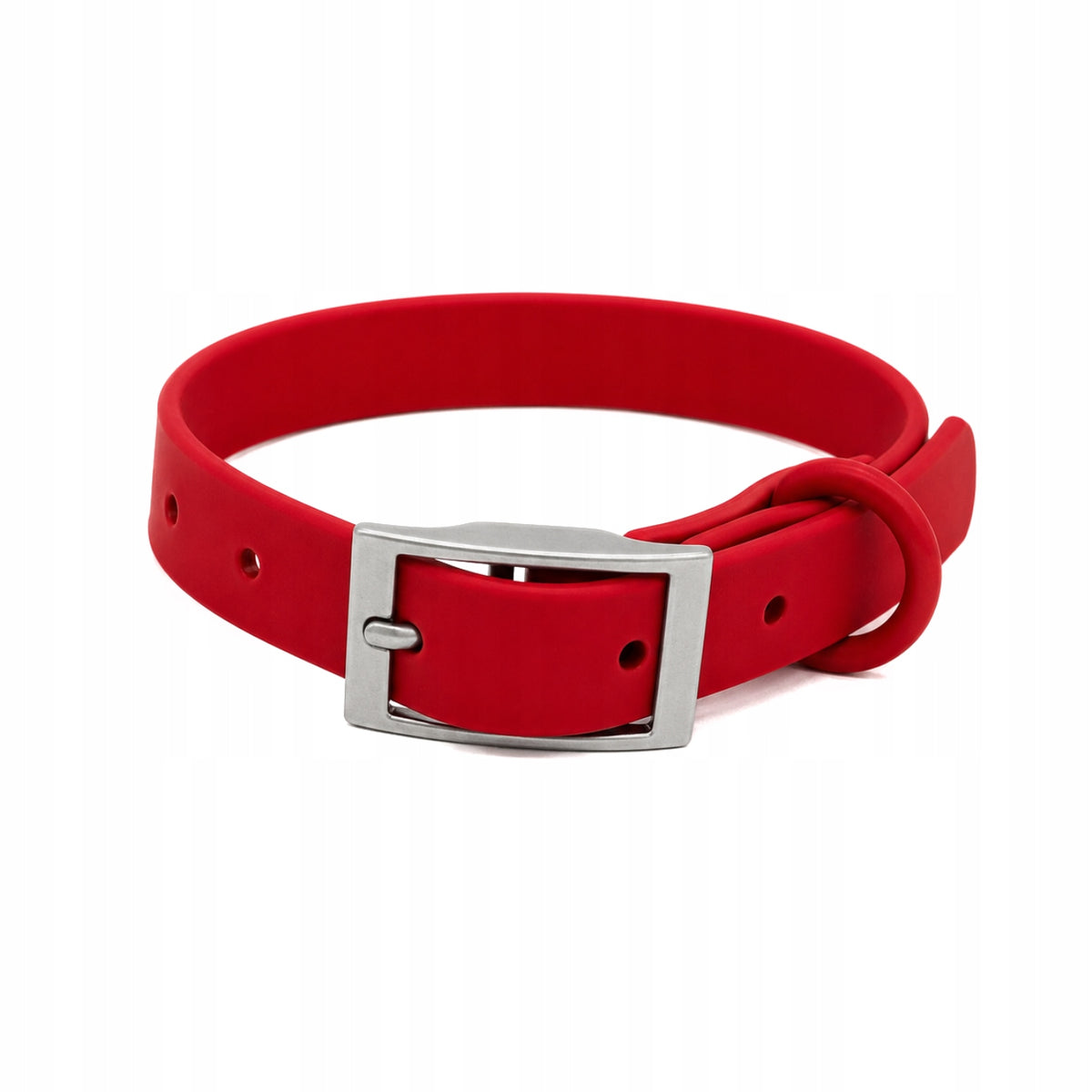 Dog Collar Waterproof Adjustable PVC Strong Rubber Pupido Red L