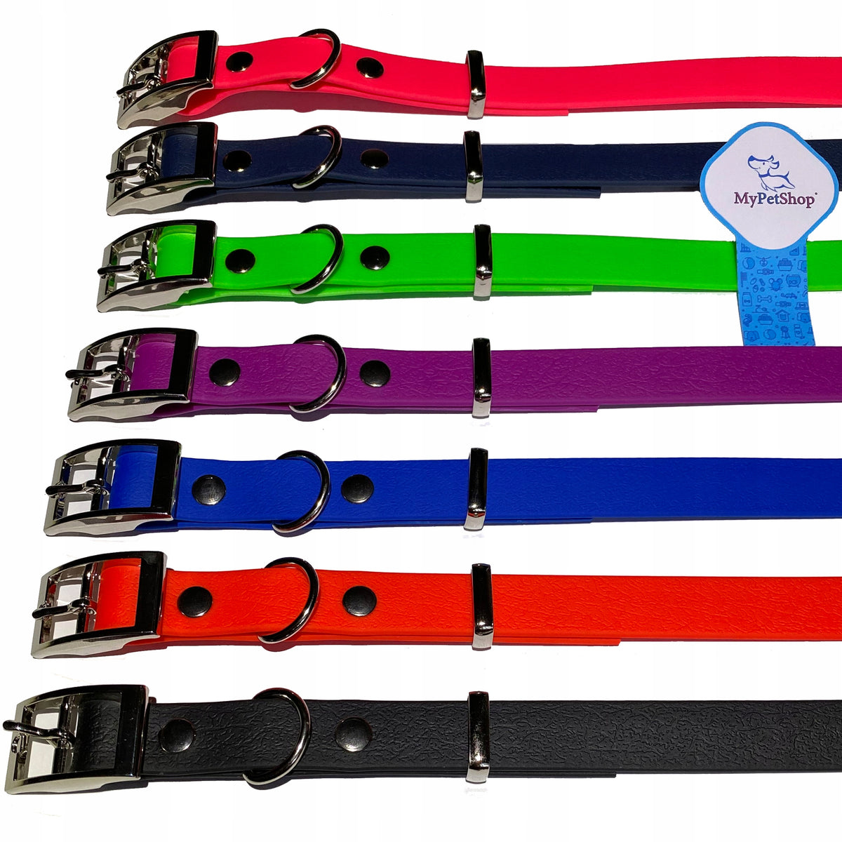 Dog Collar Waterproof PVC 20mm. Adjustable Strong Anti-Allergic Buckle Packaging status original