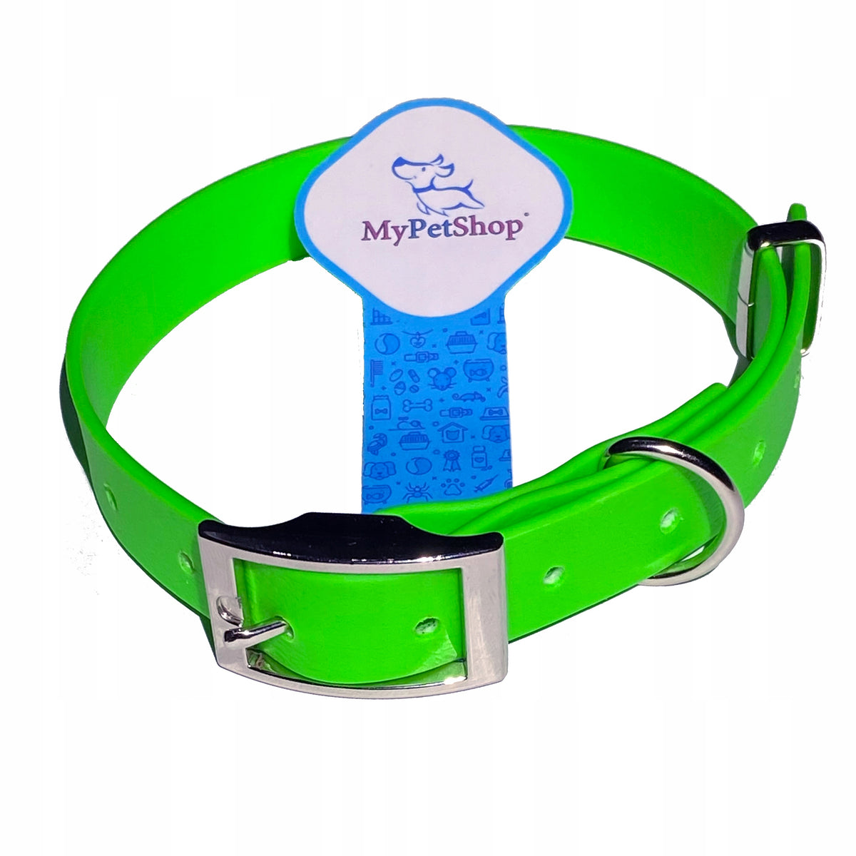 Dog Collar Waterproof PVC 20mm. Adjustable Strong Anti-Allergic Buckle