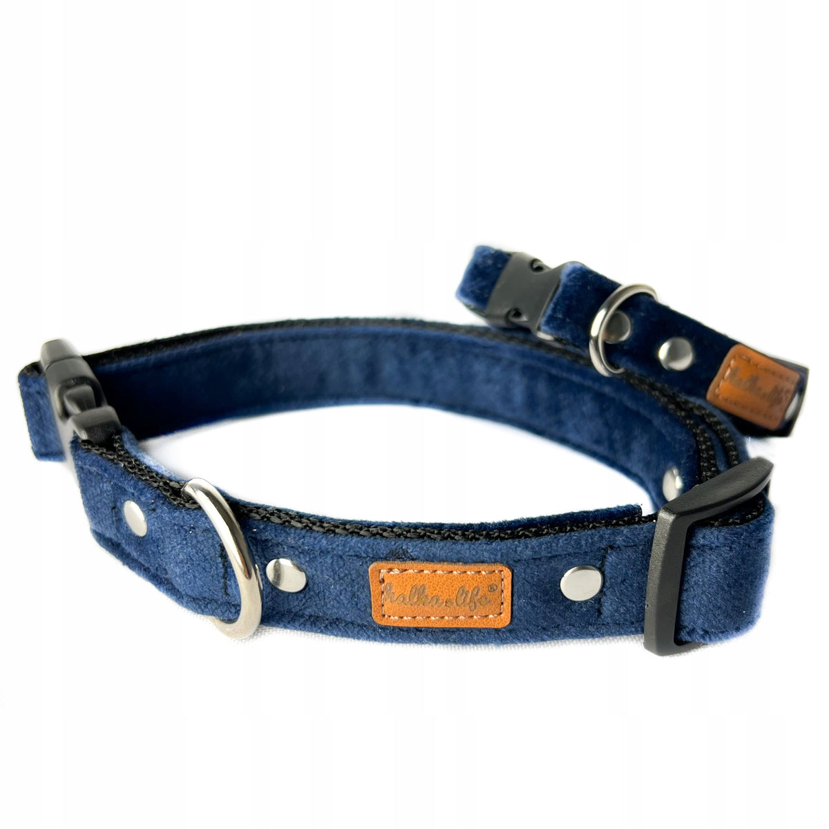Dog Collar with Fly, Collar Set with Bow - Navy Blue, S Packaging status original