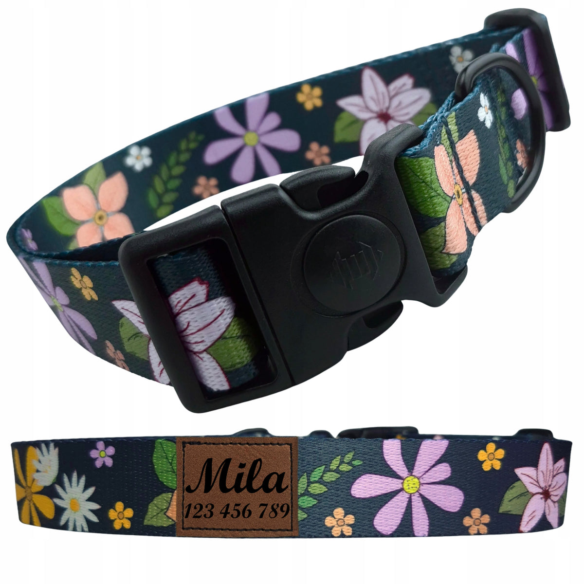 Dog Collar with Name and Phone Number ENGRAVING Adjustable Size L
