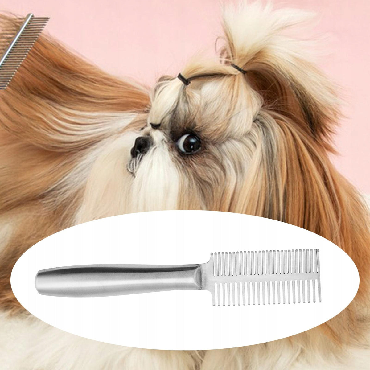 Dog Comb Pet Grooming Tool Cat Shedding Comb Stainless silver double row