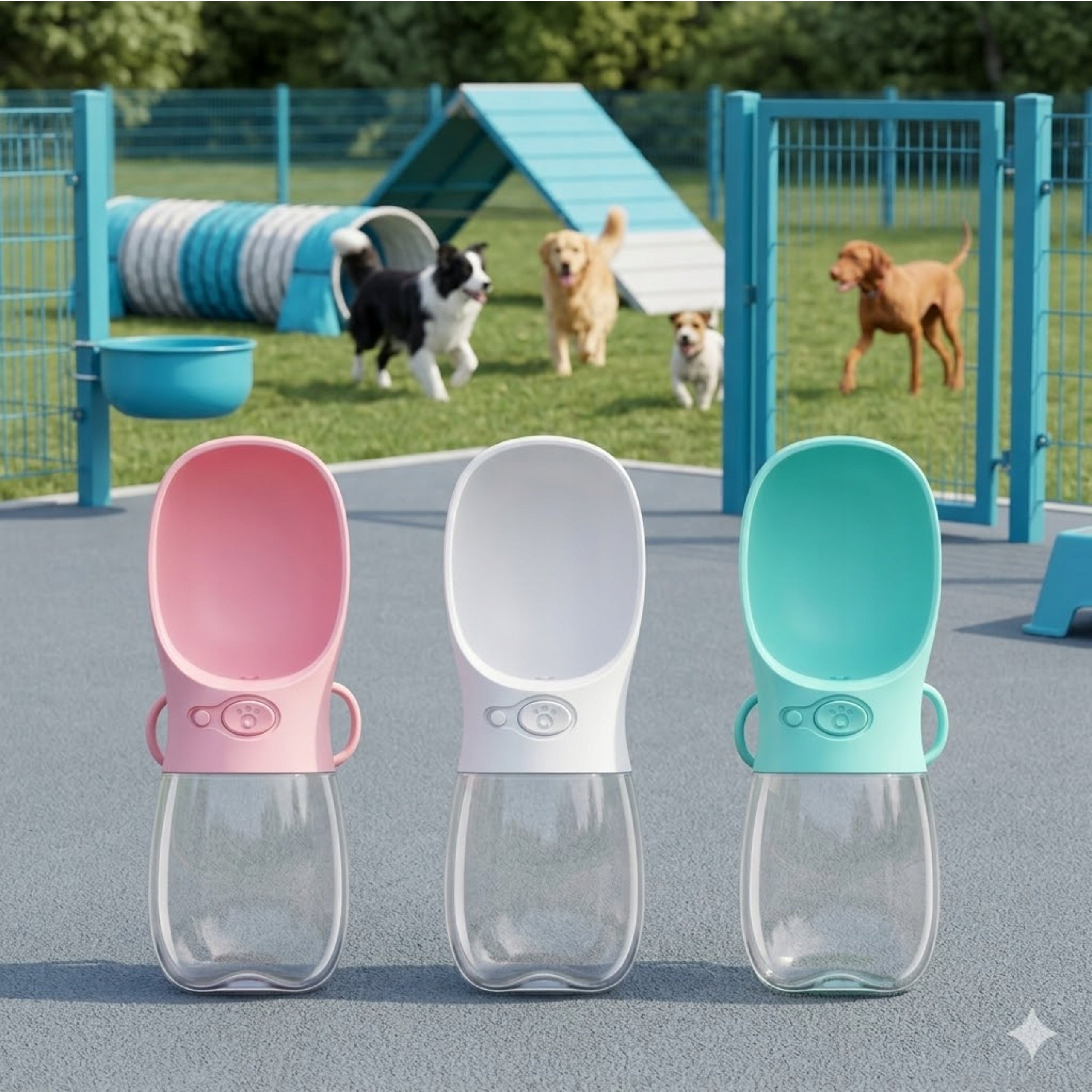 Dog Drinker Bottle Bowl Portable Tourist for Walk 3 Colors Manufacturer code Poidło dla Psa Butelka Przenośna na Wodę