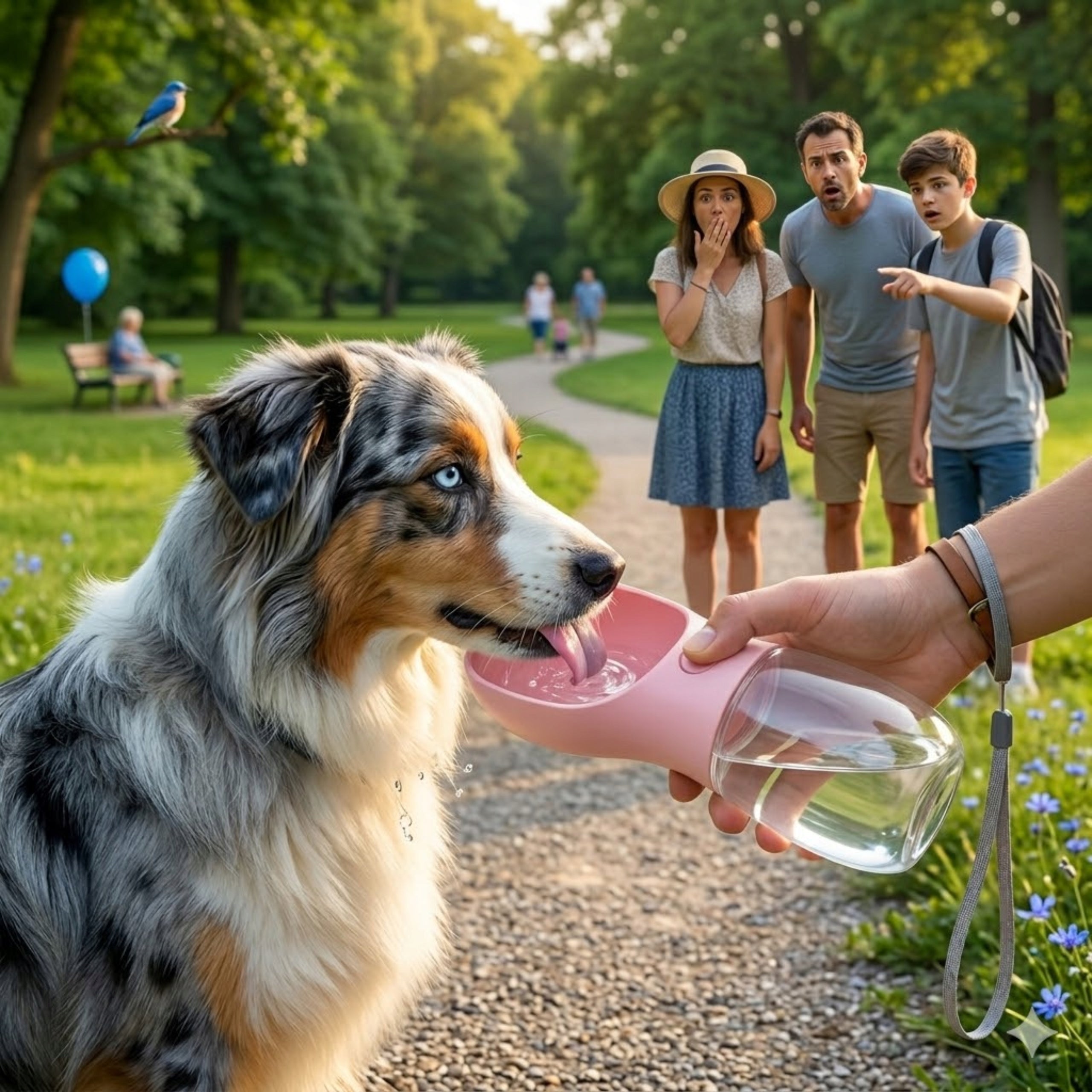 Dog Drinker Bottle Bowl Portable Tourist for Walk 3 Colors Packaging status original