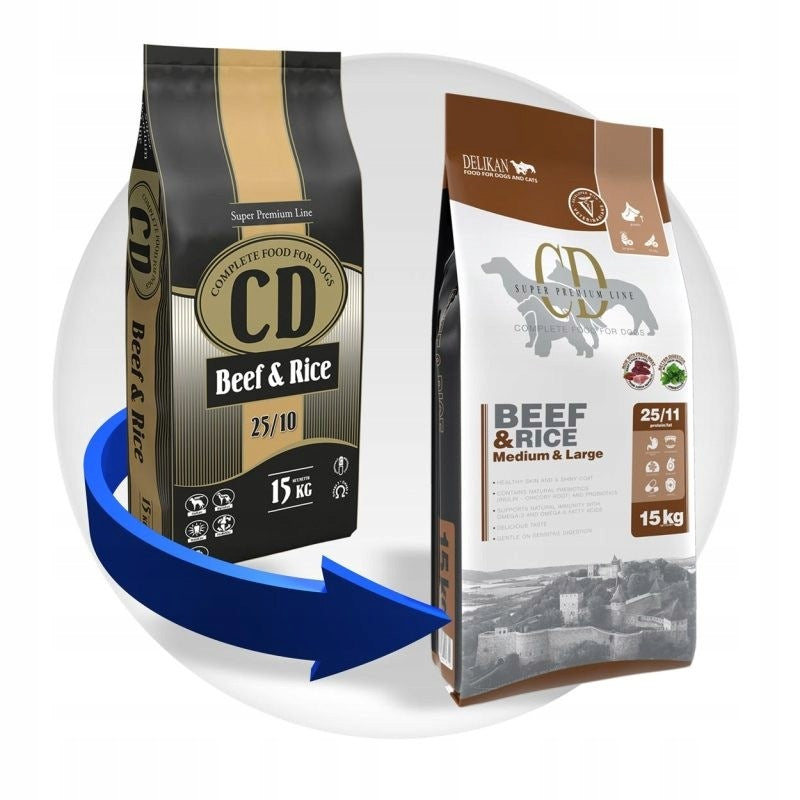 Dog Food DELIKAN CD Beef Rice 15kg