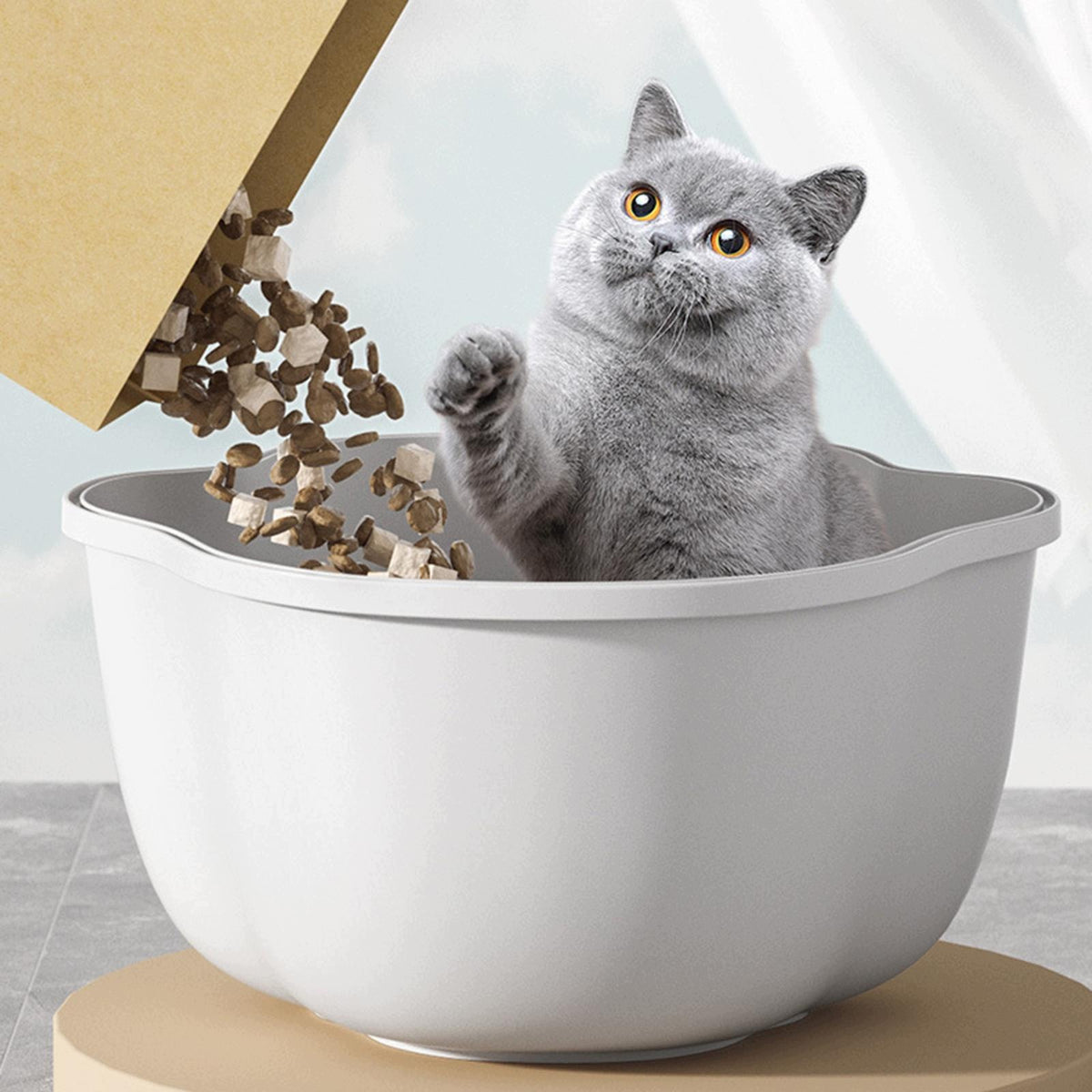 Dog Food Storage Container, Rice Container, Sealed Can, Grain Gray Packaging status original