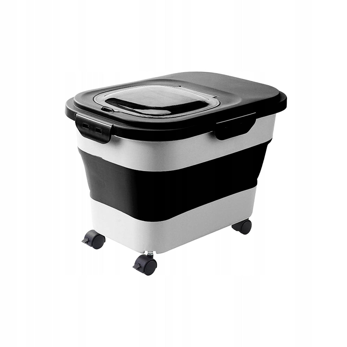 Dog Food Storage Container Rice Storage Bin Kitchen with Lids Sealed Black Packaging status original