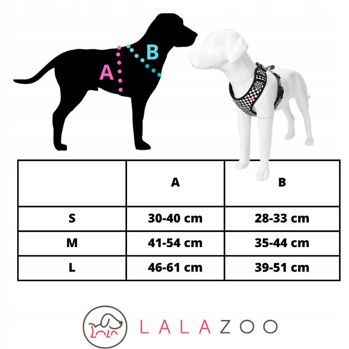Dog HARNESS guard PRESSURE-FREE small dog comfortable MONACO M Brand Lalazoo