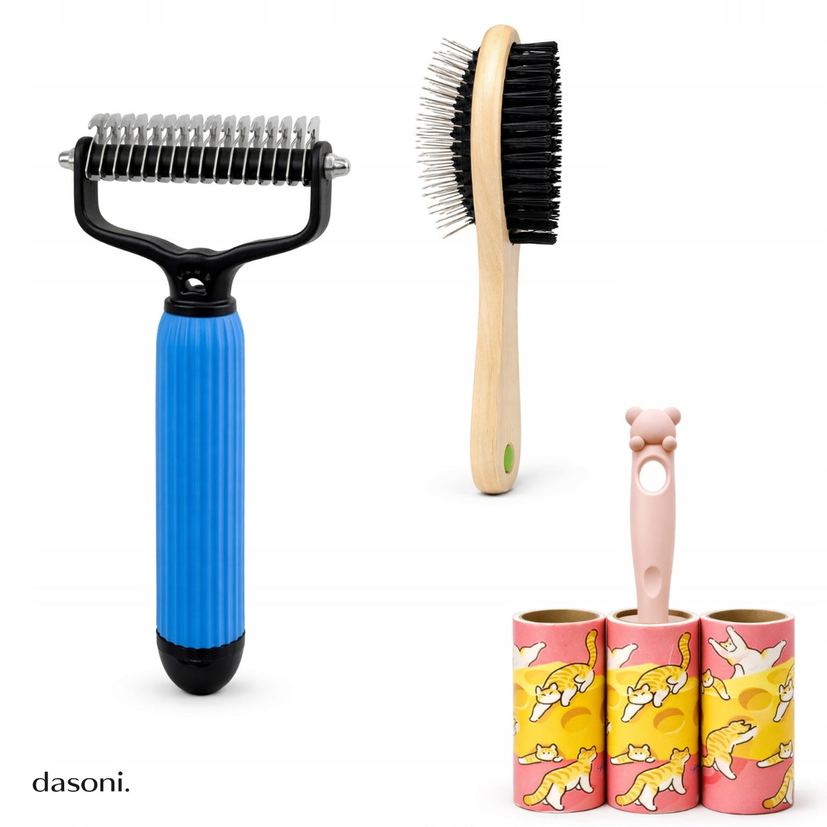 Dog Hair Set Tangle Trimmer Brush Double Sided Roll 2 Stocks L