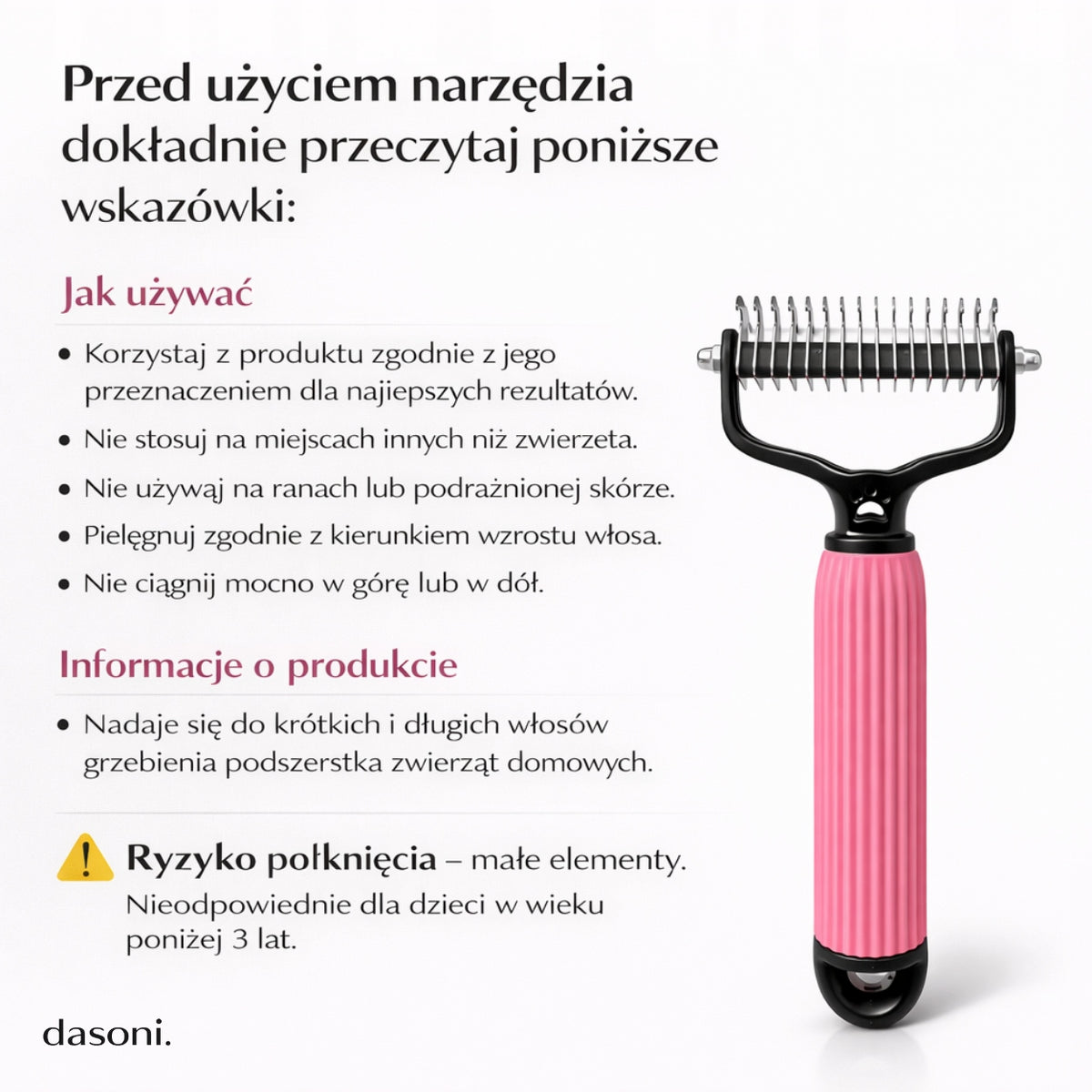 Dog Hair Set Trimmer Tangle Brush Double Sided Roll Pink L Set Packaging status original