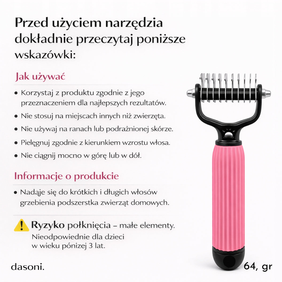 Dog Hair Set Trimmer Tangle Brush Double Sided Roll Pink S Set Packaging status original