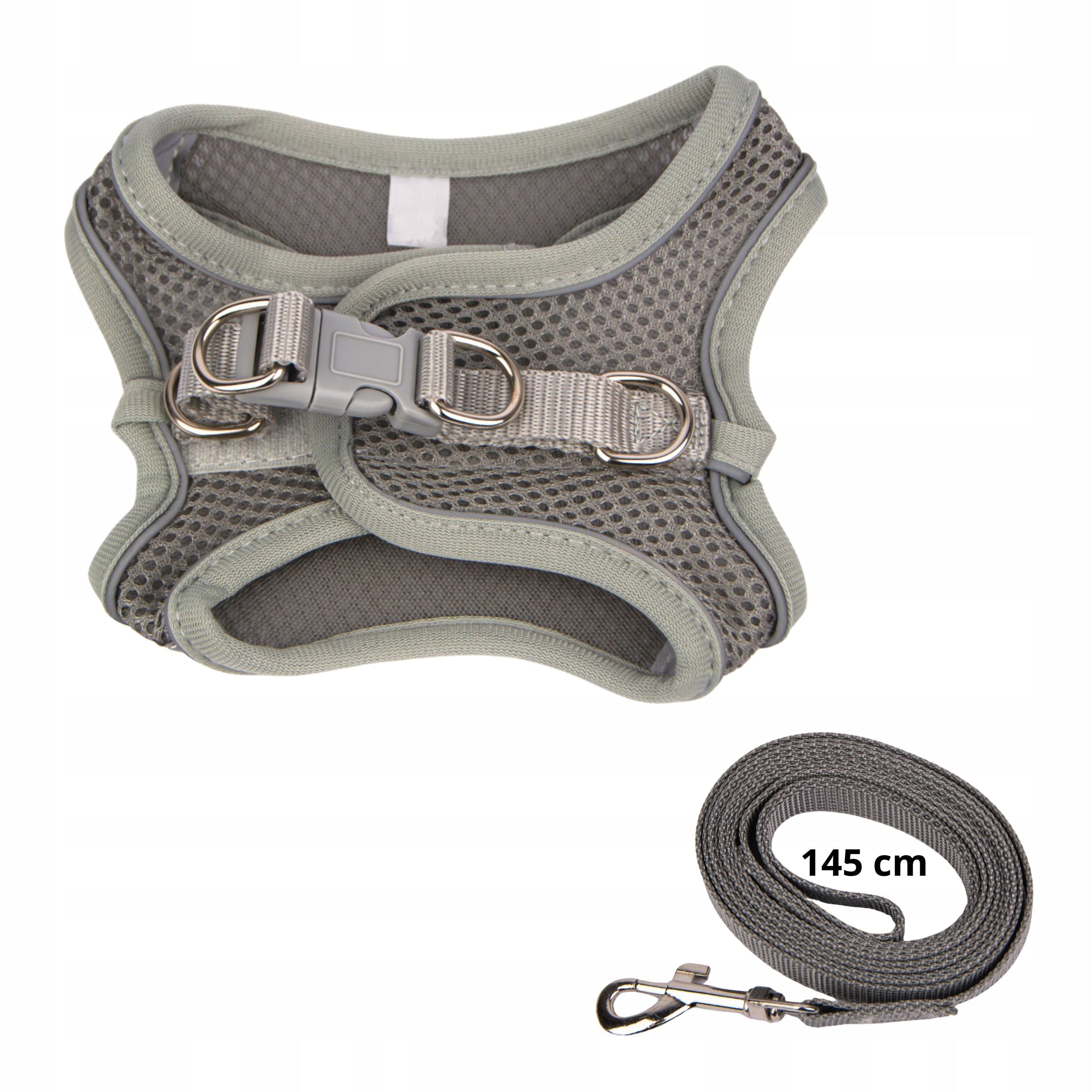 Dog Harness Adjustable Breathable Beagle Cocker Spaniel GREY M Packaging status original