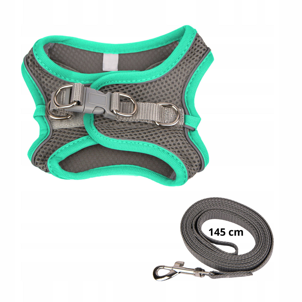 Dog Harness Adjustable Breathable Beagle Cocker Spaniel TURQUOISE M Packaging status original